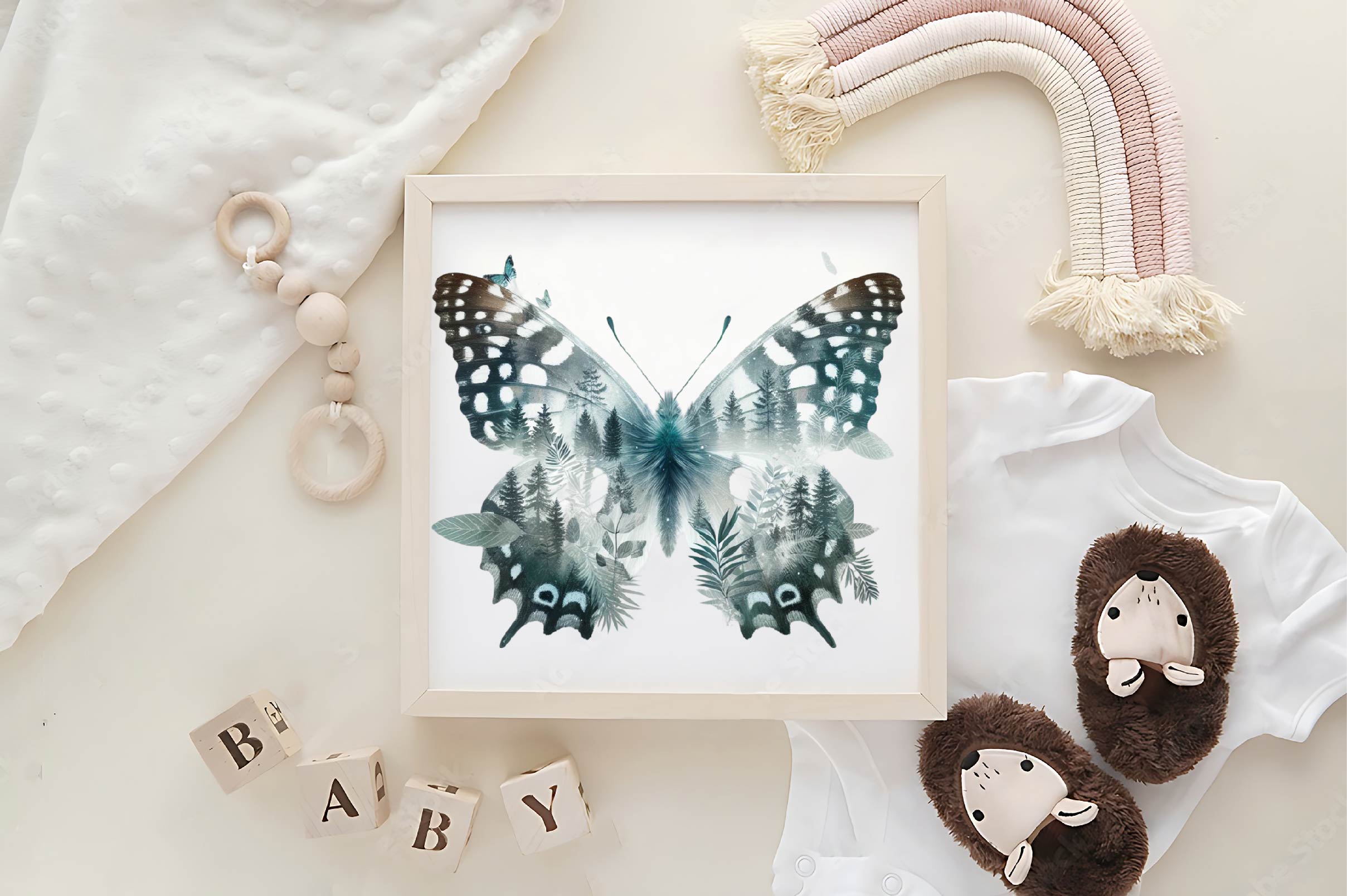 Double Exposure Woodland Animals Clipart Bundle