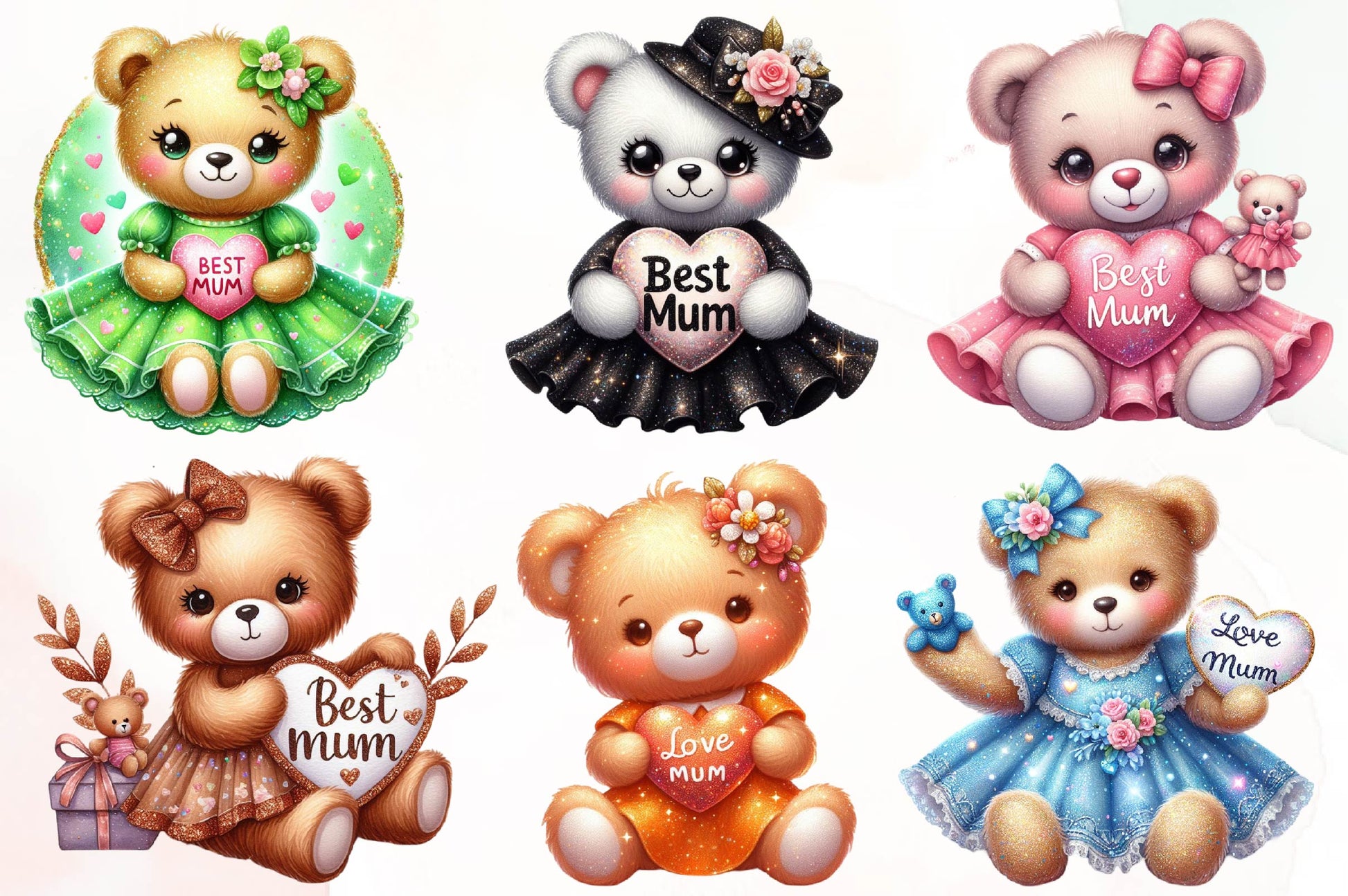 Mothers Day Teddy Bear Clipart Bundle - CraftNest - Digital Crafting and Art