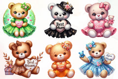 Mothers Day Teddy Bear Clipart Bundle - CraftNest - Digital Crafting and Art
