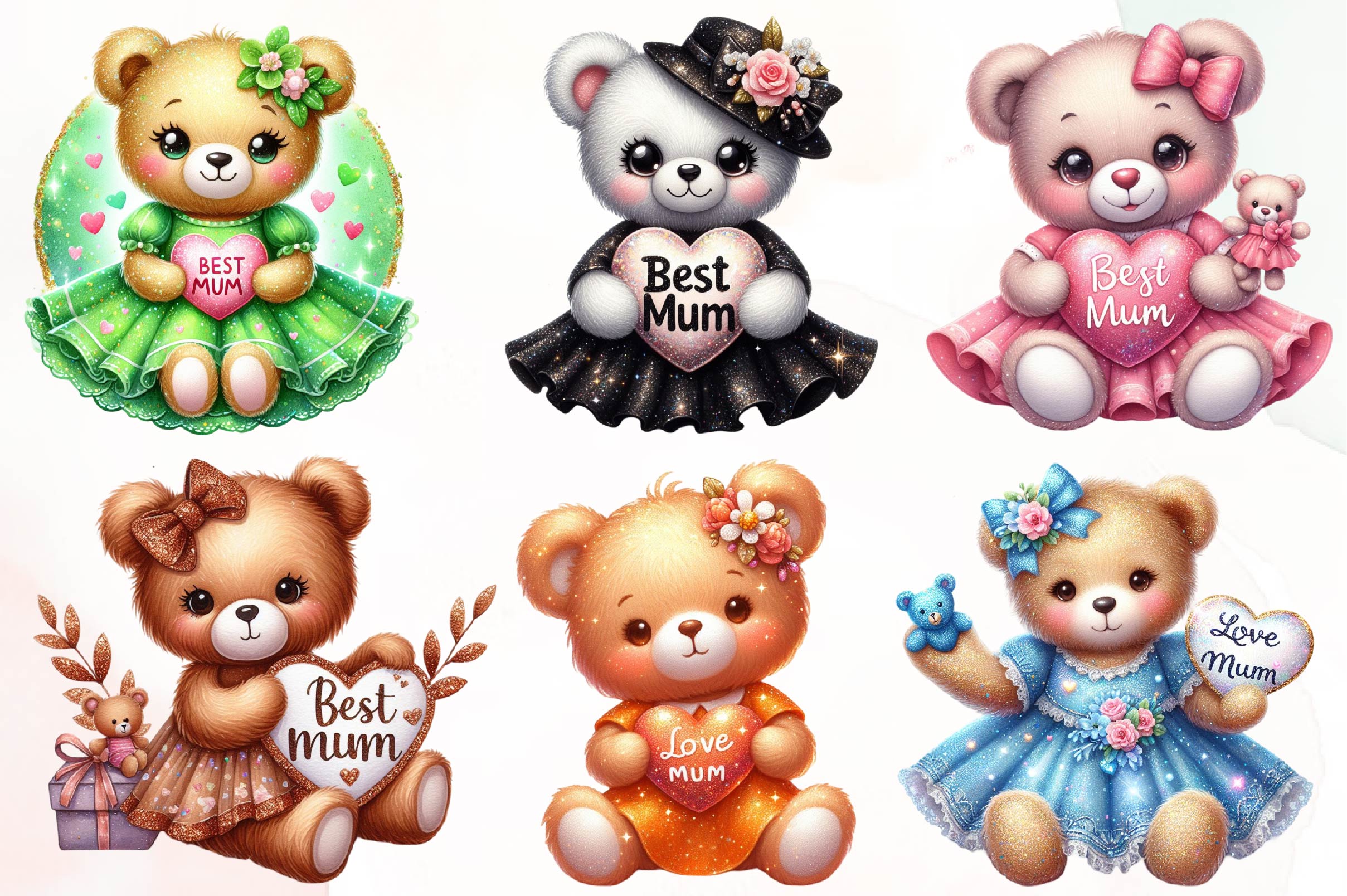 Mothers Day Teddy Bear Clipart Bundle - CraftNest - Digital Crafting and Art
