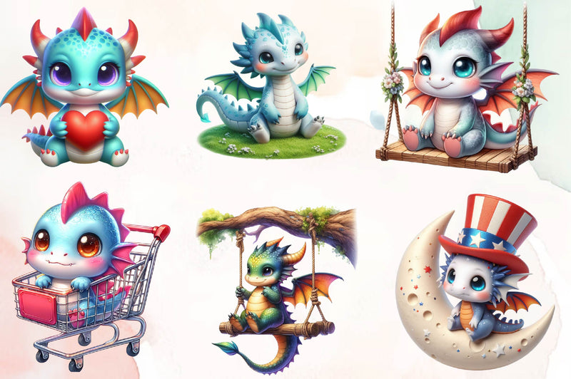 Fairytale Dragons Clipart Bundle - CraftNest - Digital Crafting and Art