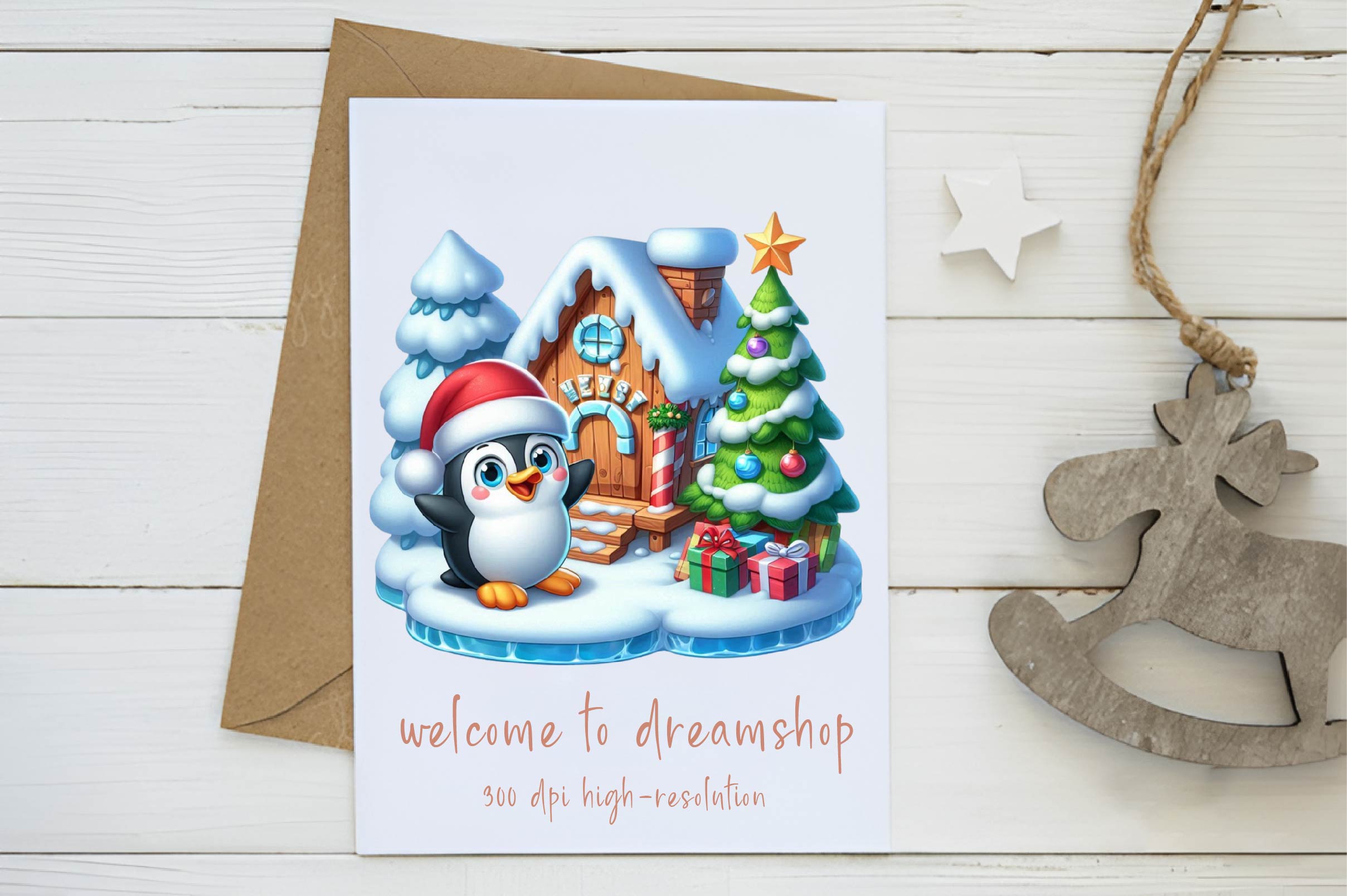 Christmas Funny Penguin House Clipart Bundle - CraftNest - Digital Crafting and Art