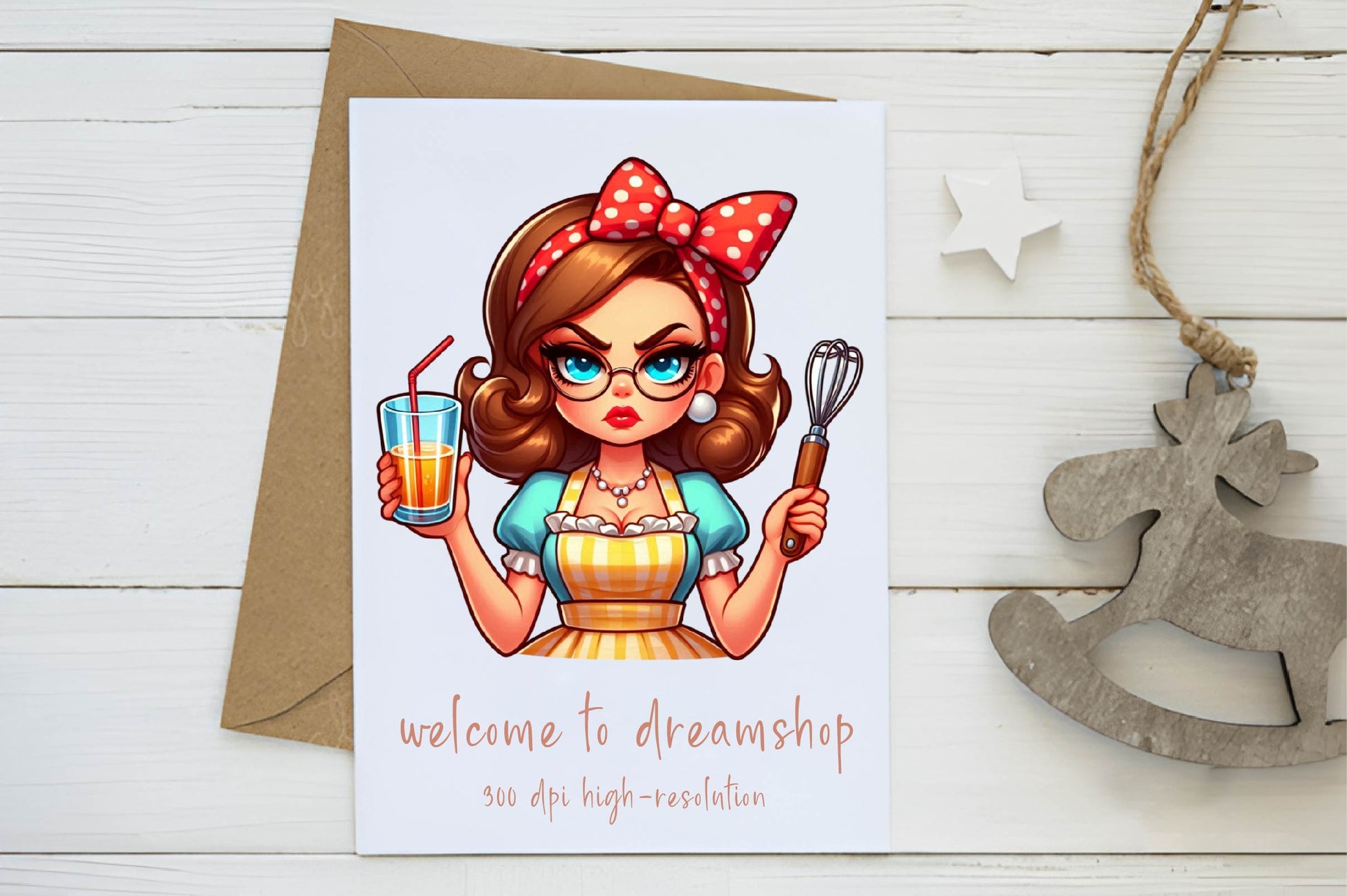 Retro Pin Up Housewife Coffee Clipart Bundle - CraftNest - Digital Crafting and Art