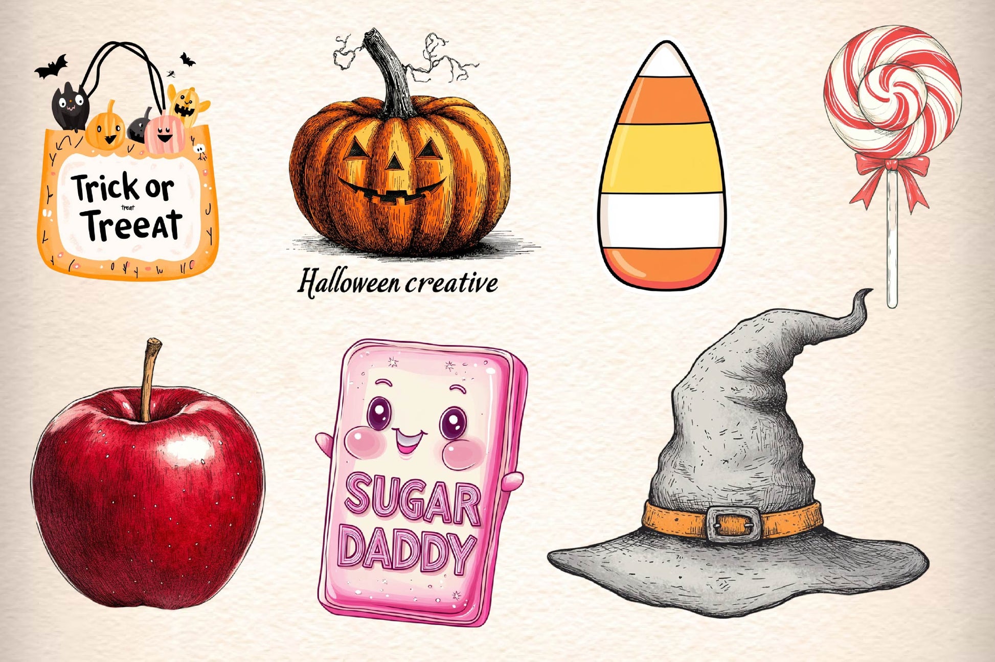 Vintage Halloween Clipart Bundle - CraftNest - Digital Crafting and Art