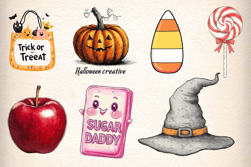Vintage Halloween Clipart Bundle - CraftNest - Digital Crafting and Art
