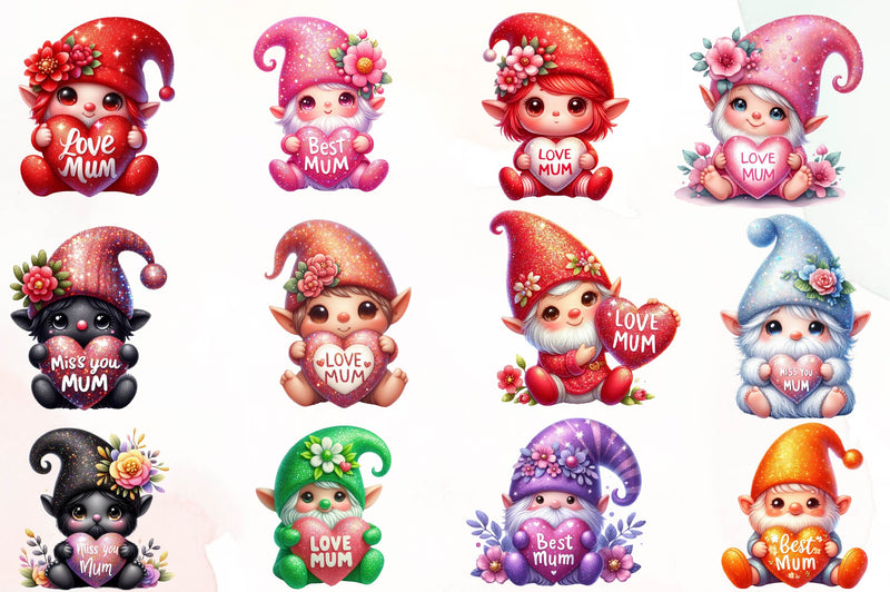 Mother's Day Gnomes Clipart Bundle 1 - CraftNest - Digital Crafting and Art