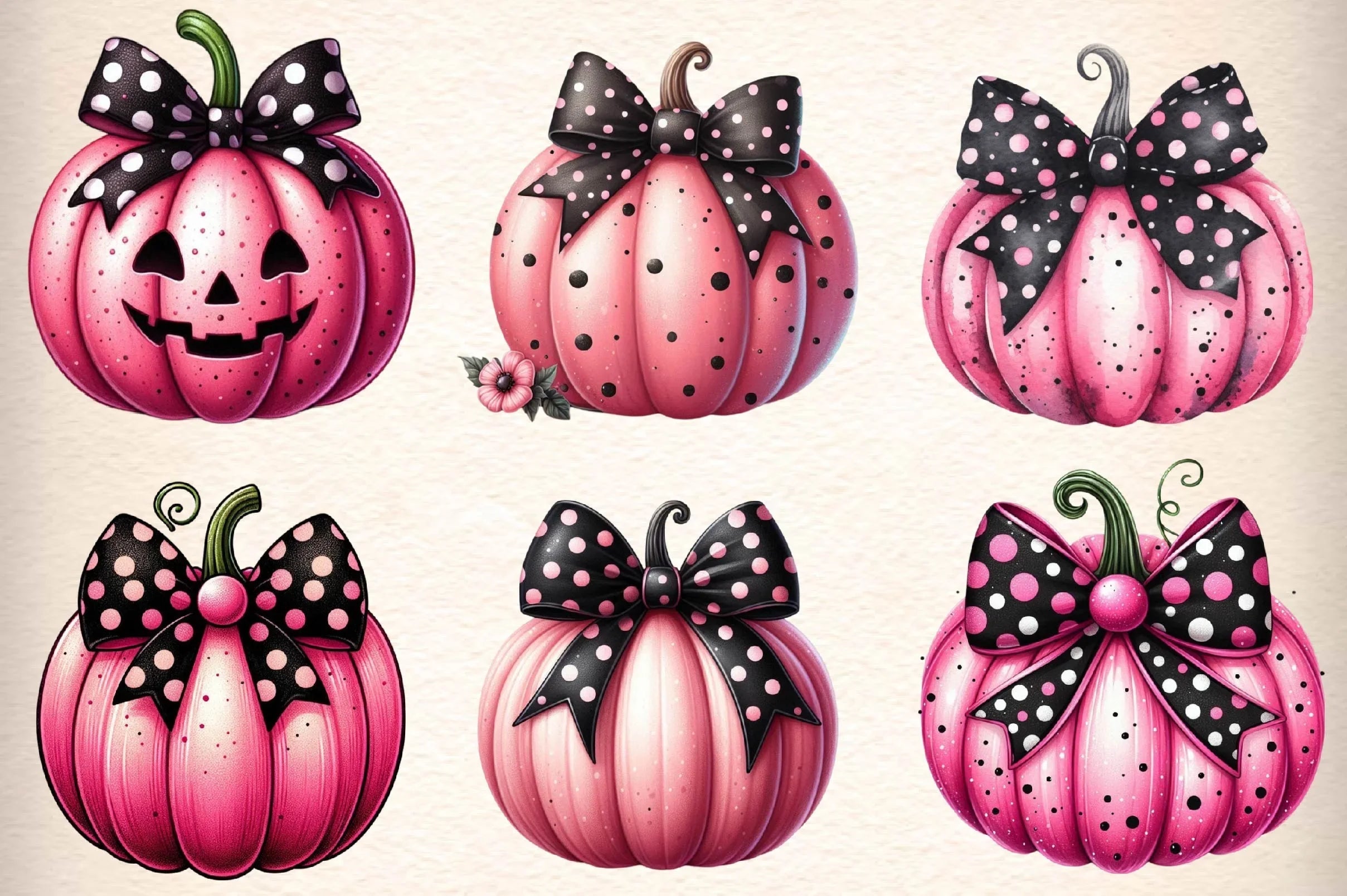 Pink Pumpkin Clipart Bundle - CraftNest - Digital Crafting and Art