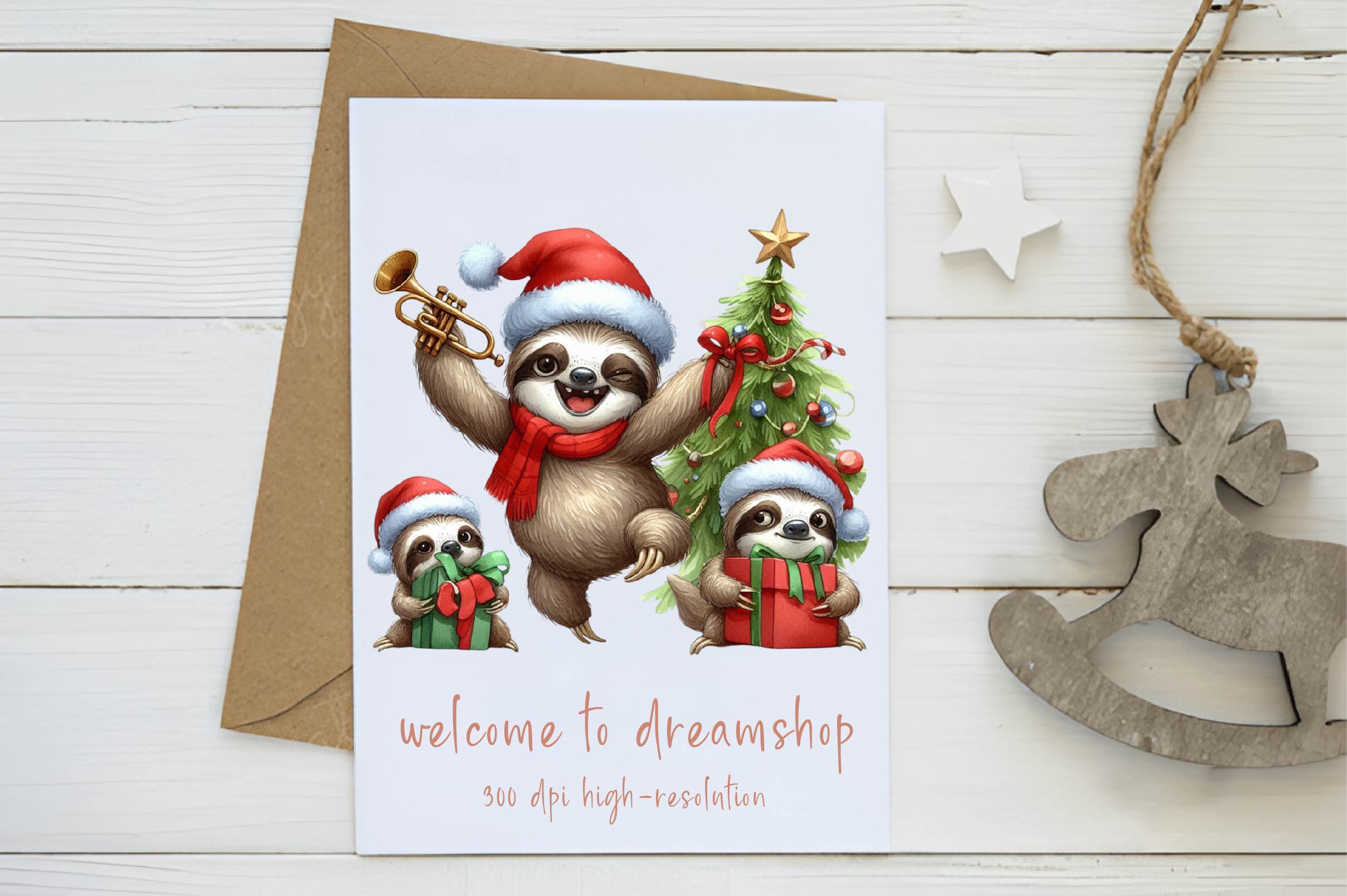 Christmas Sloth Clipart Bundle - CraftNest - Digital Crafting and Art
