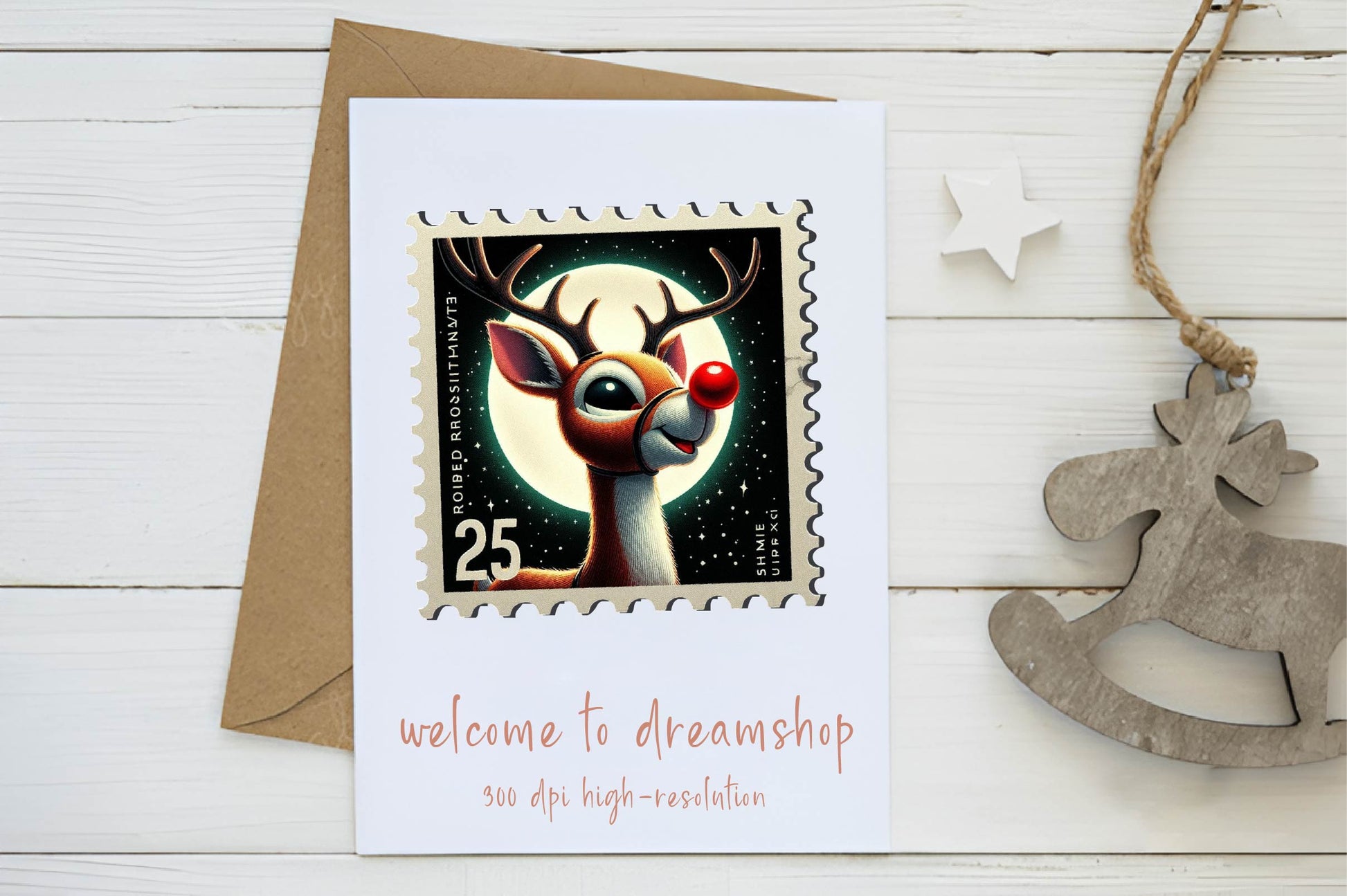 Christmas Reindeer Postage Stamps Clipart Bundle - CraftNest - Digital Crafting and Art
