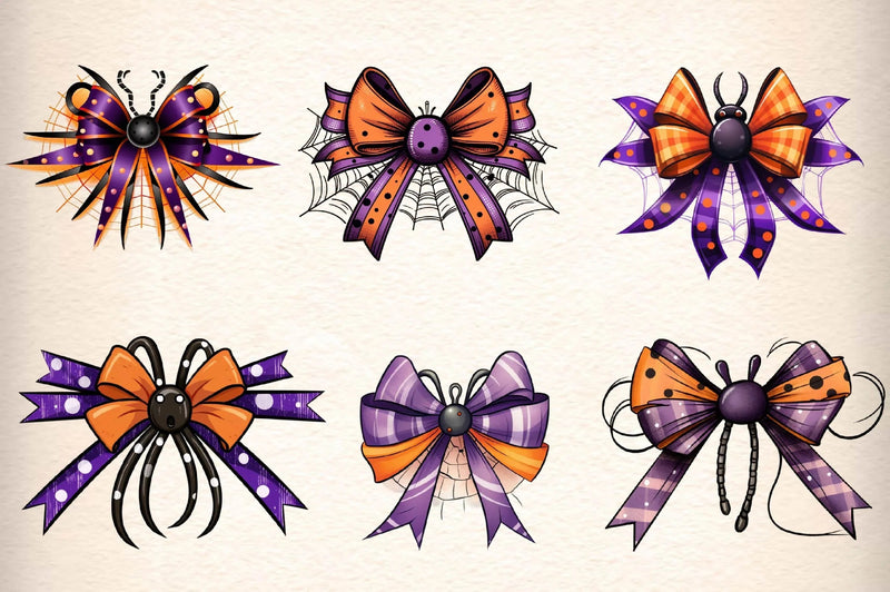 Halloween Bow Ribbon Clipart Bundle - CraftNest - Digital Crafting and Art