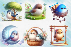 Crowned Spring Birds Clipart Bundle - CraftNest - Digital Crafting and Art