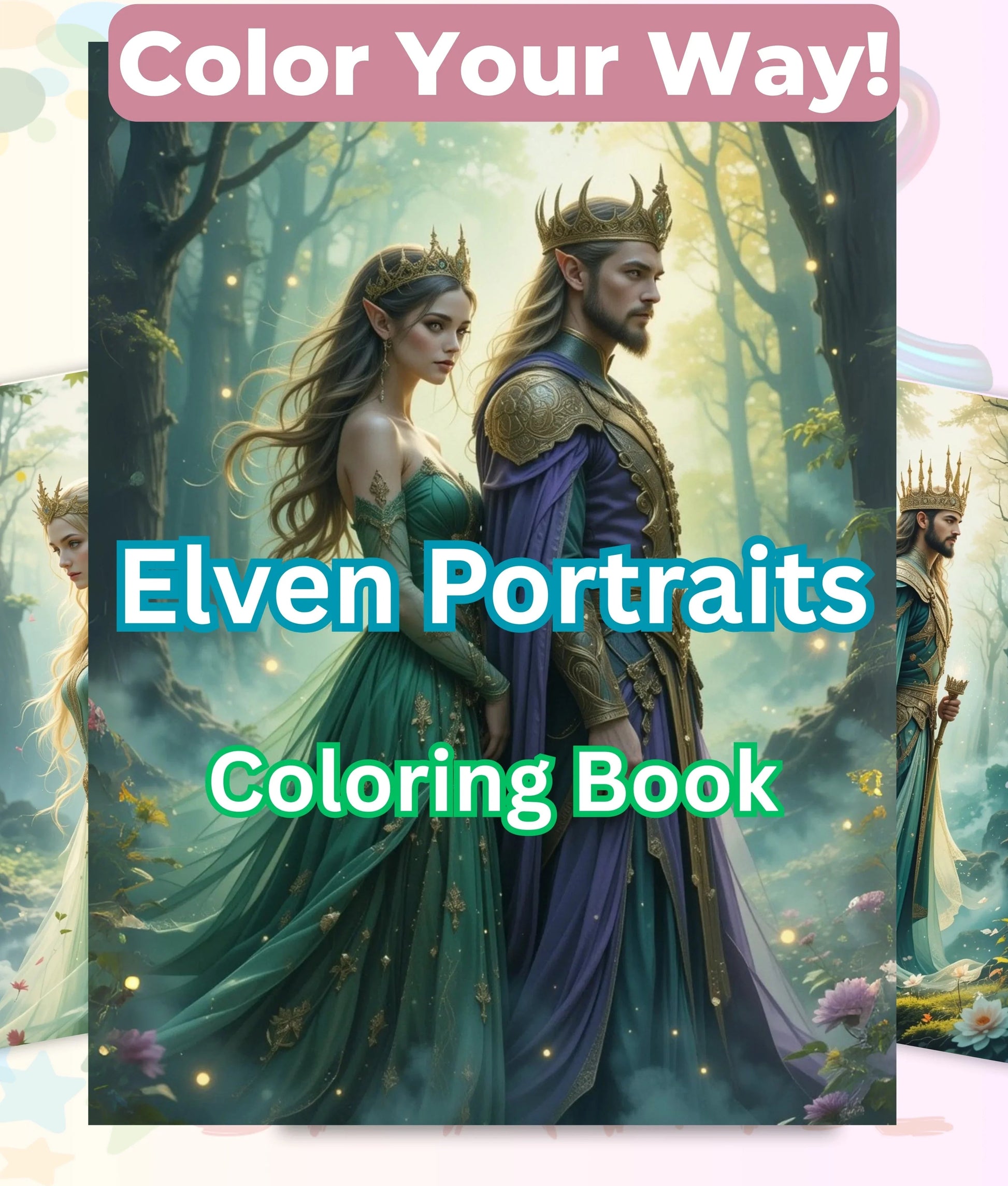 Elven Portraits Coloring Book Bundle - CraftNest - Digital Crafting and Art