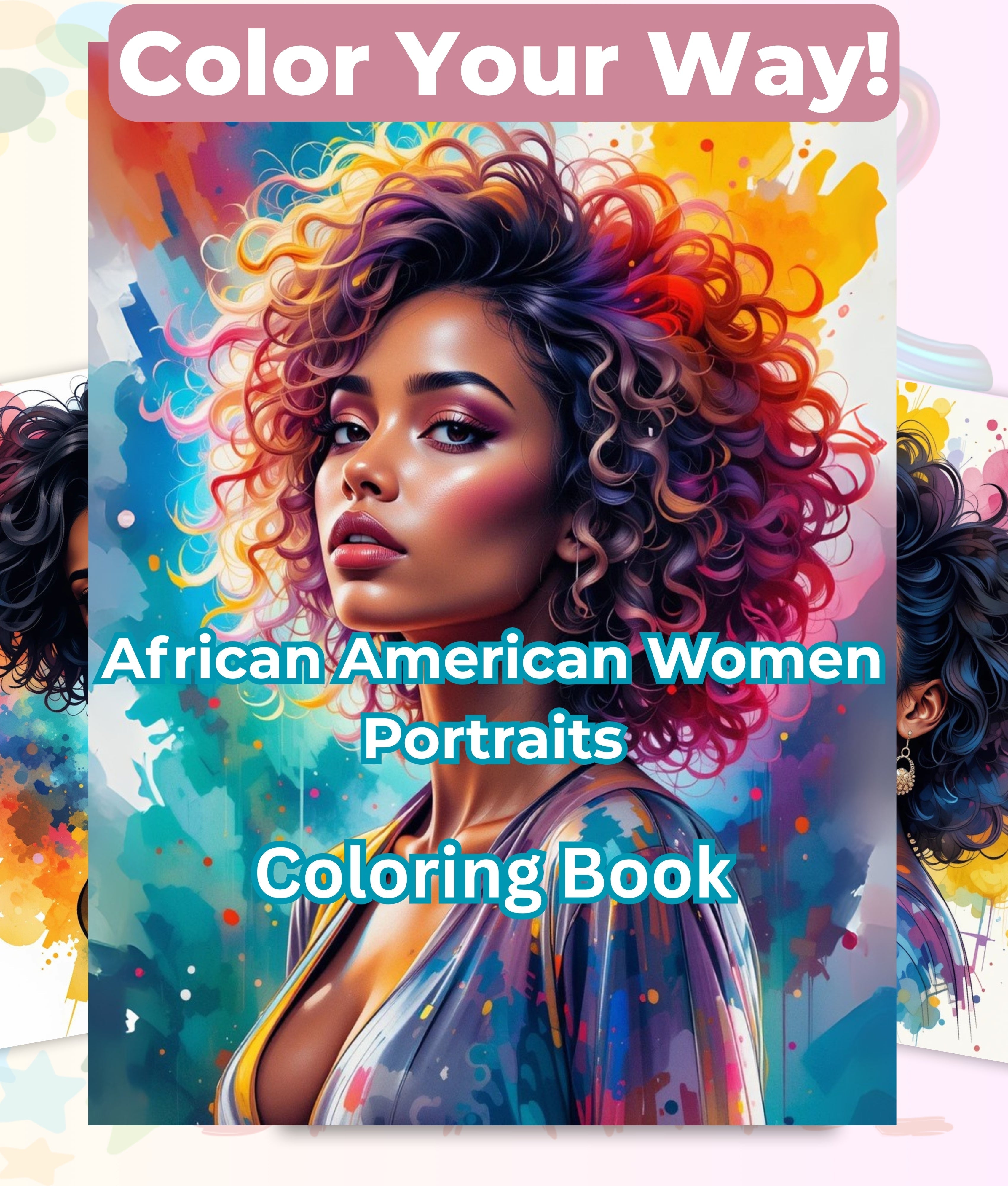 African American Women Portrait Coloring Book Bundle