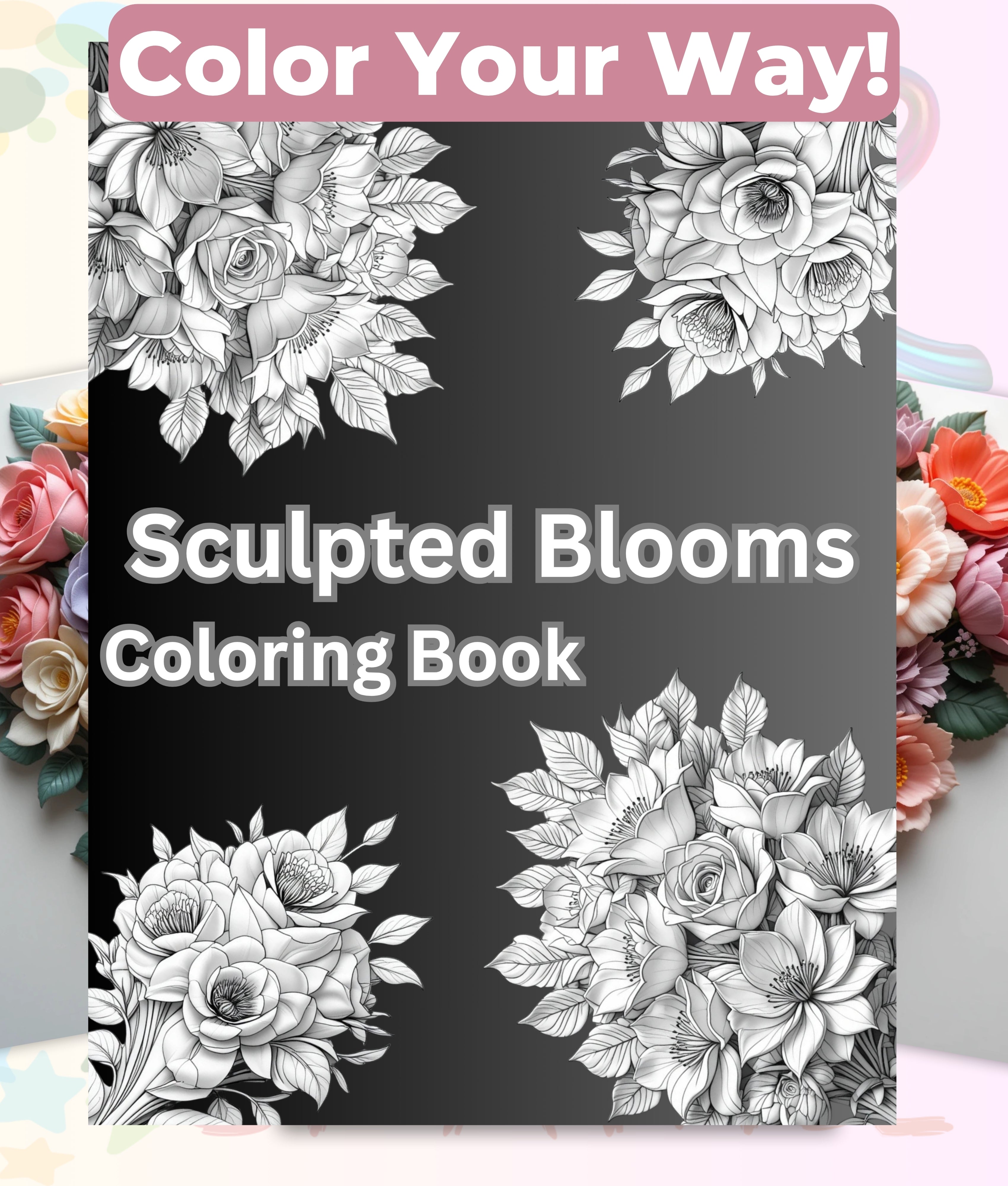 Sculpted Blooms Coloring Book Bundle