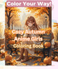 Cozy Autumn Anime Girls Coloring Books Bundle