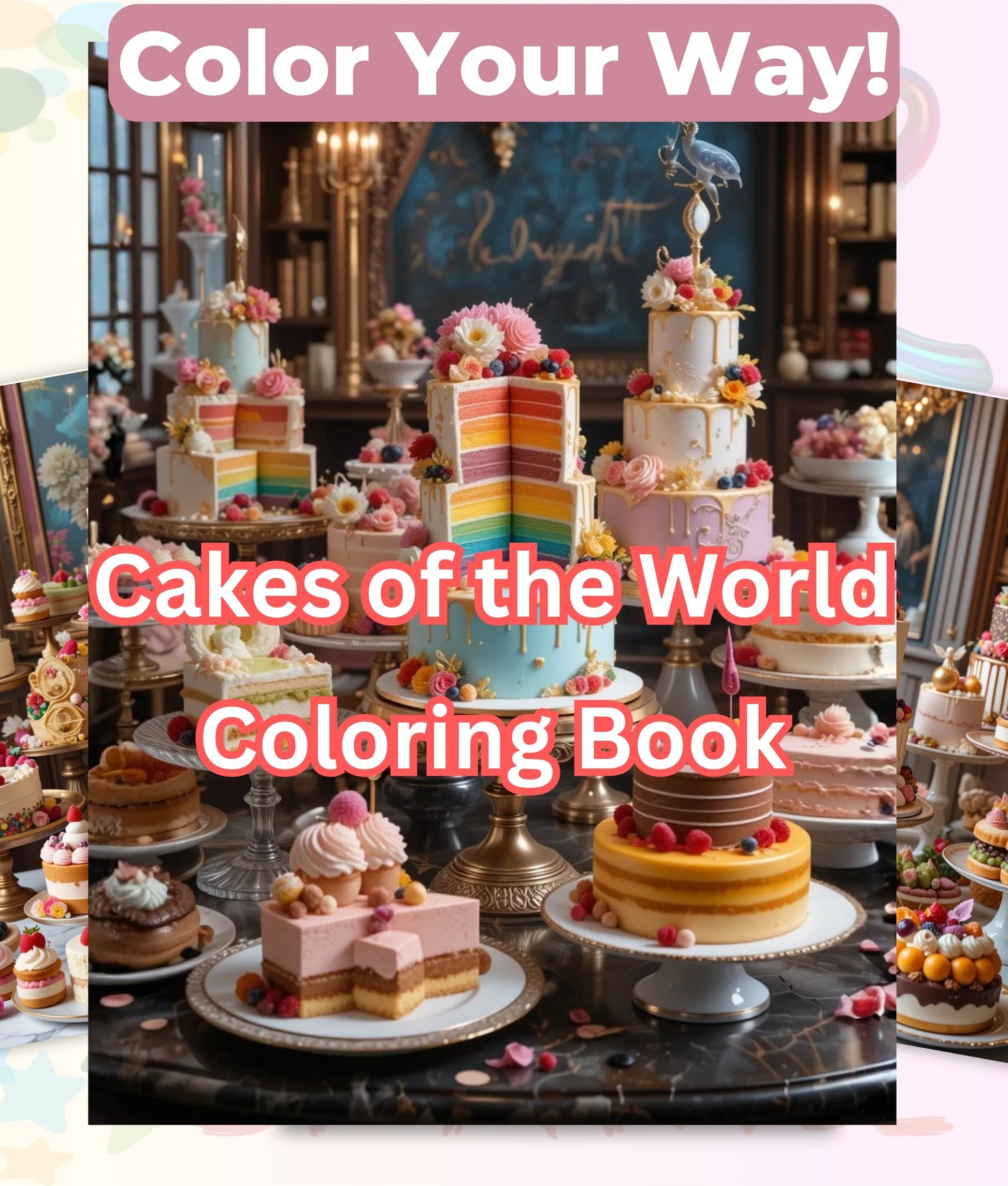 Cakes of the World Coloring Book Bundle - CraftNest - Digital Crafting and Art