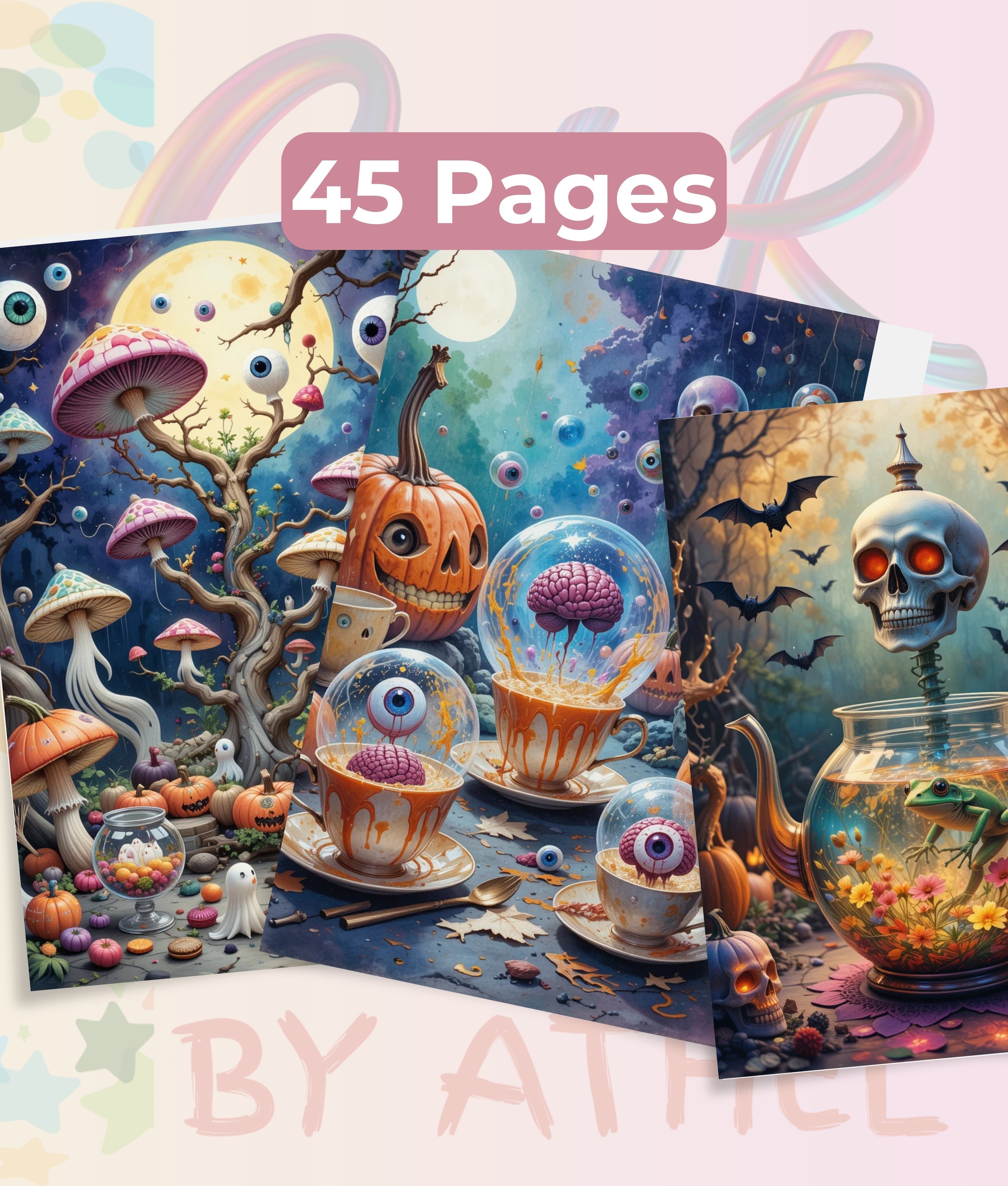 Brainrot Halloween Coloring Books Bundle