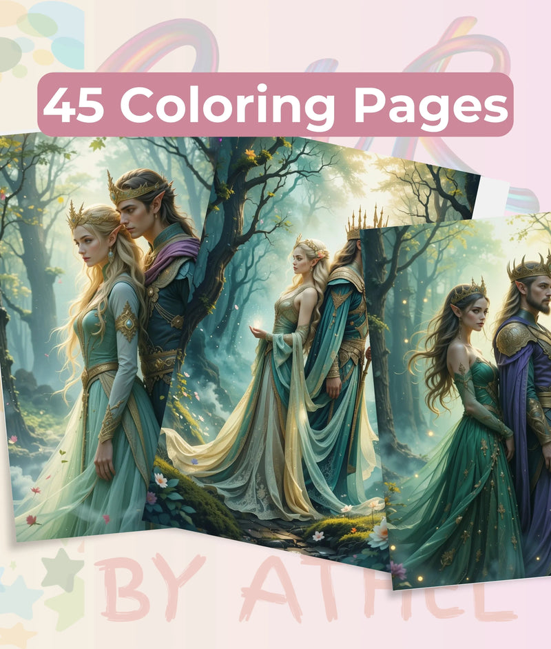 Elven Portraits Coloring Book Bundle - CraftNest - Digital Crafting and Art