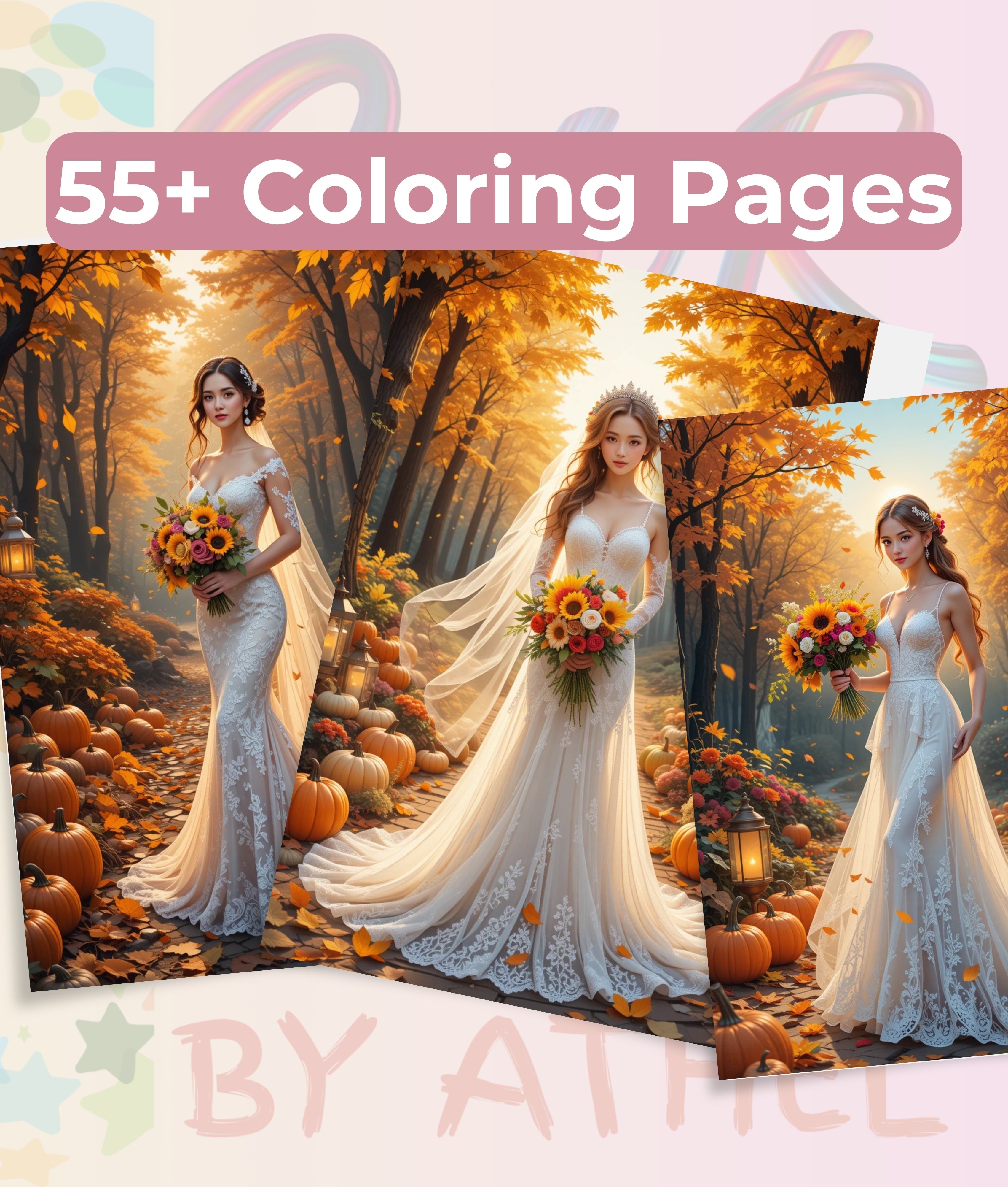 Autumn Brides Coloring Book Bundle