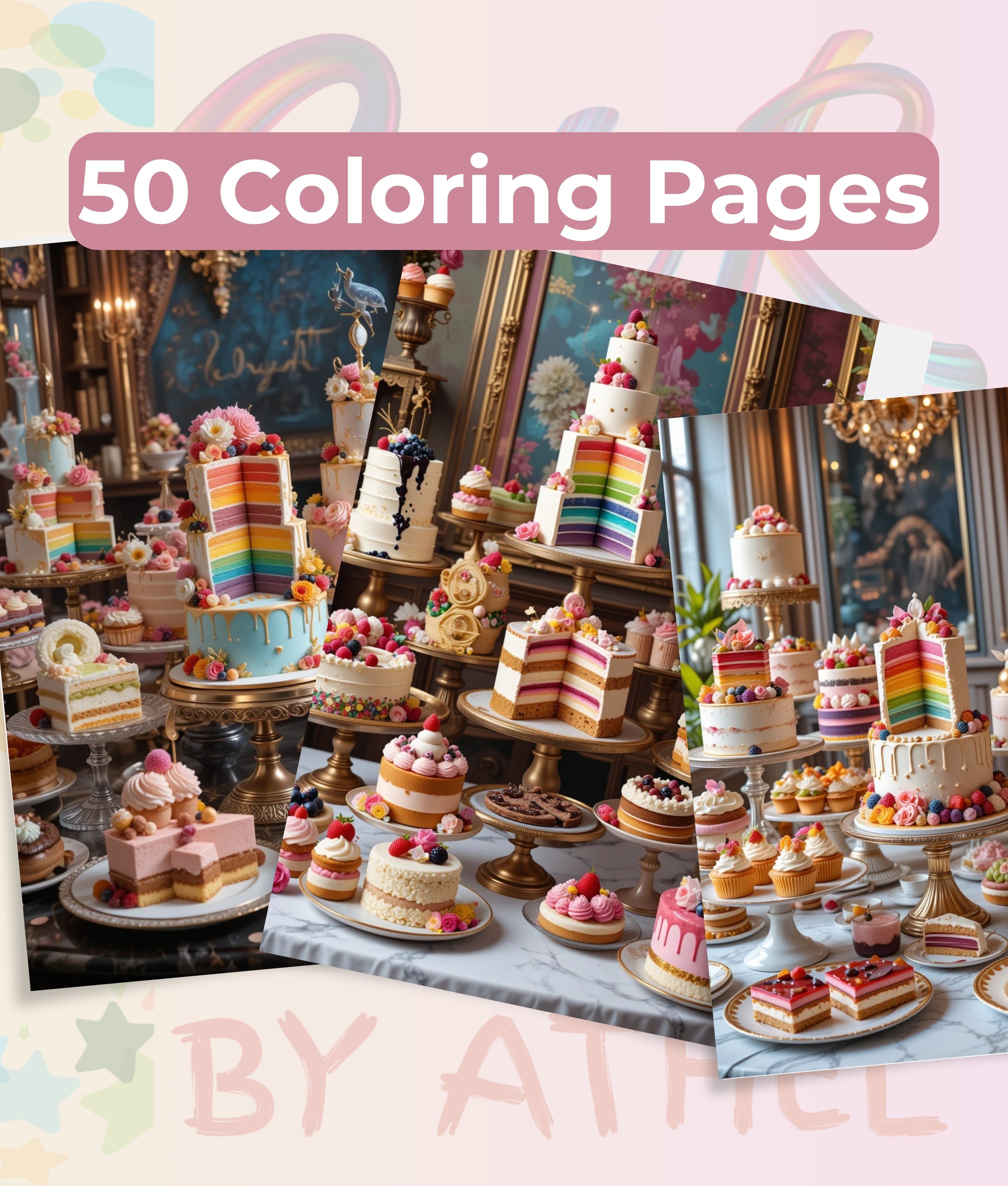 Cakes of the World Coloring Book Bundle