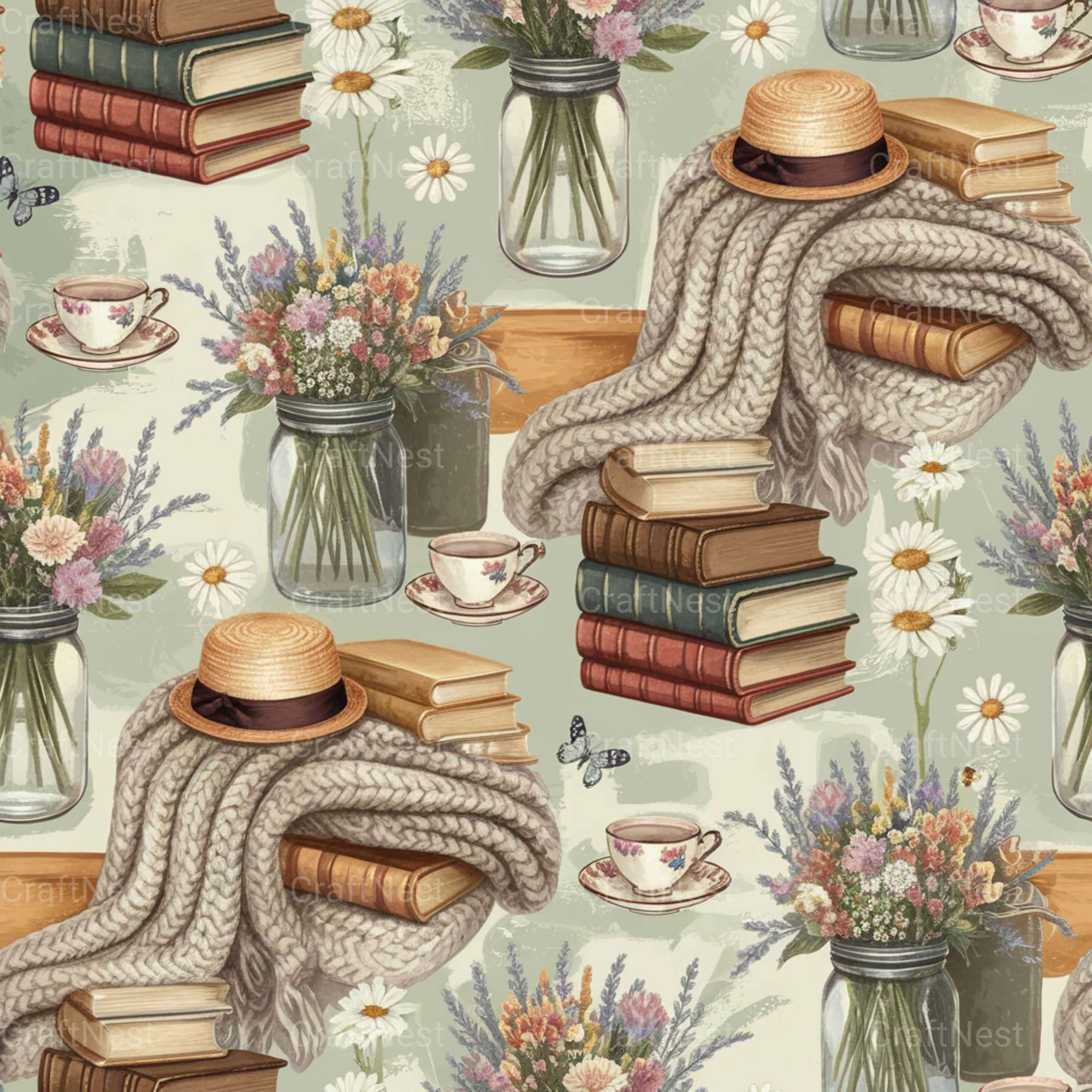 Cottagecore Texture Papers - CraftNest - Digital Crafting and Art