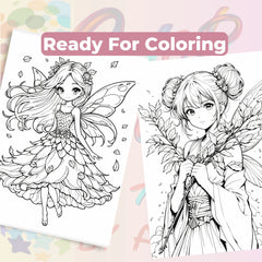 Anime Autumn Fairies Coloring Book Bundle - CraftNest - Digital Crafting and Art