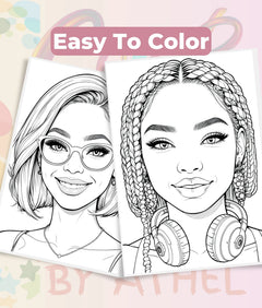African American Women Portrait Coloring Book Bundle - CraftNest - Digital Crafting and Art
