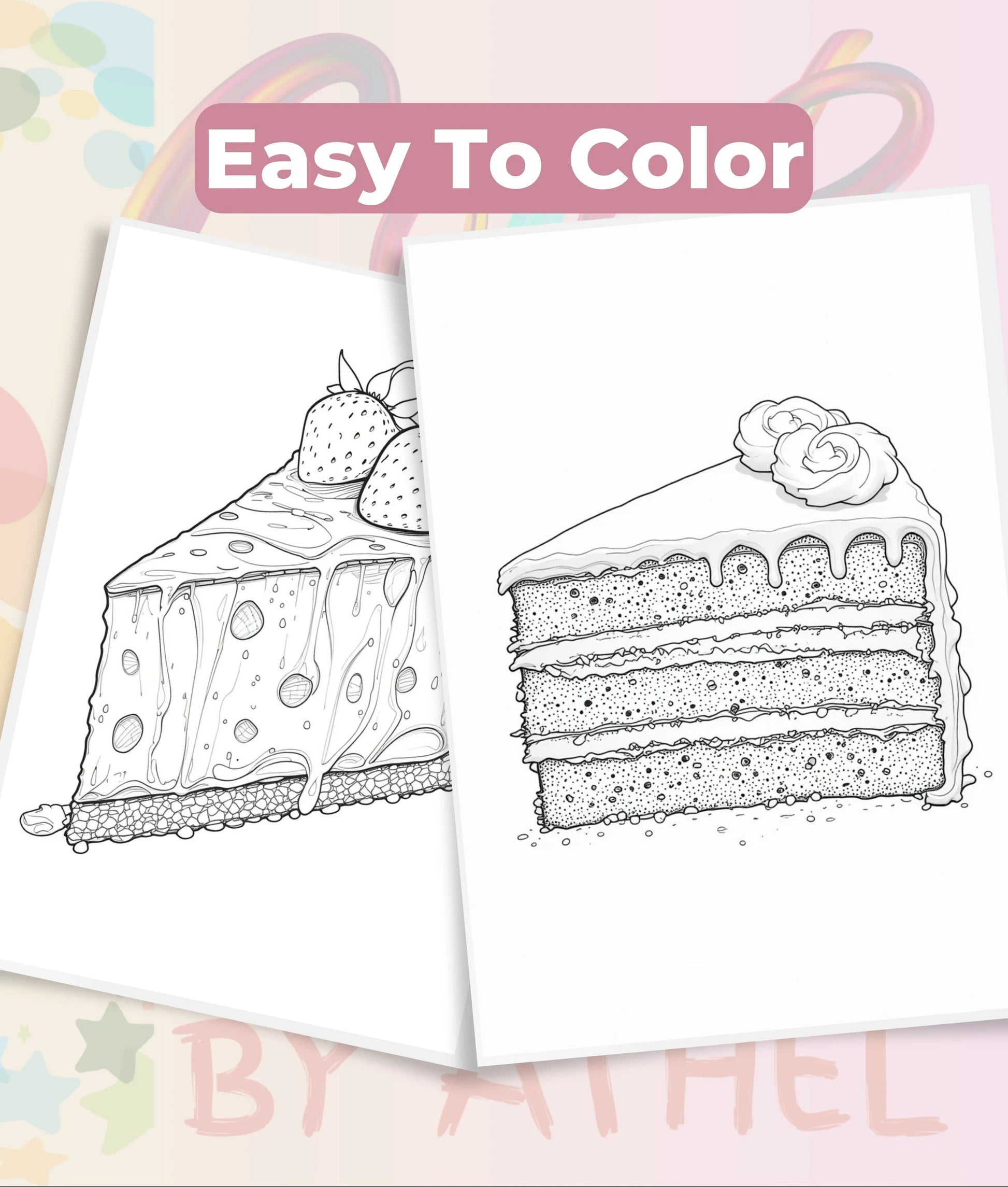 Cakes of the World Coloring Book Bundle - CraftNest - Digital Crafting and Art