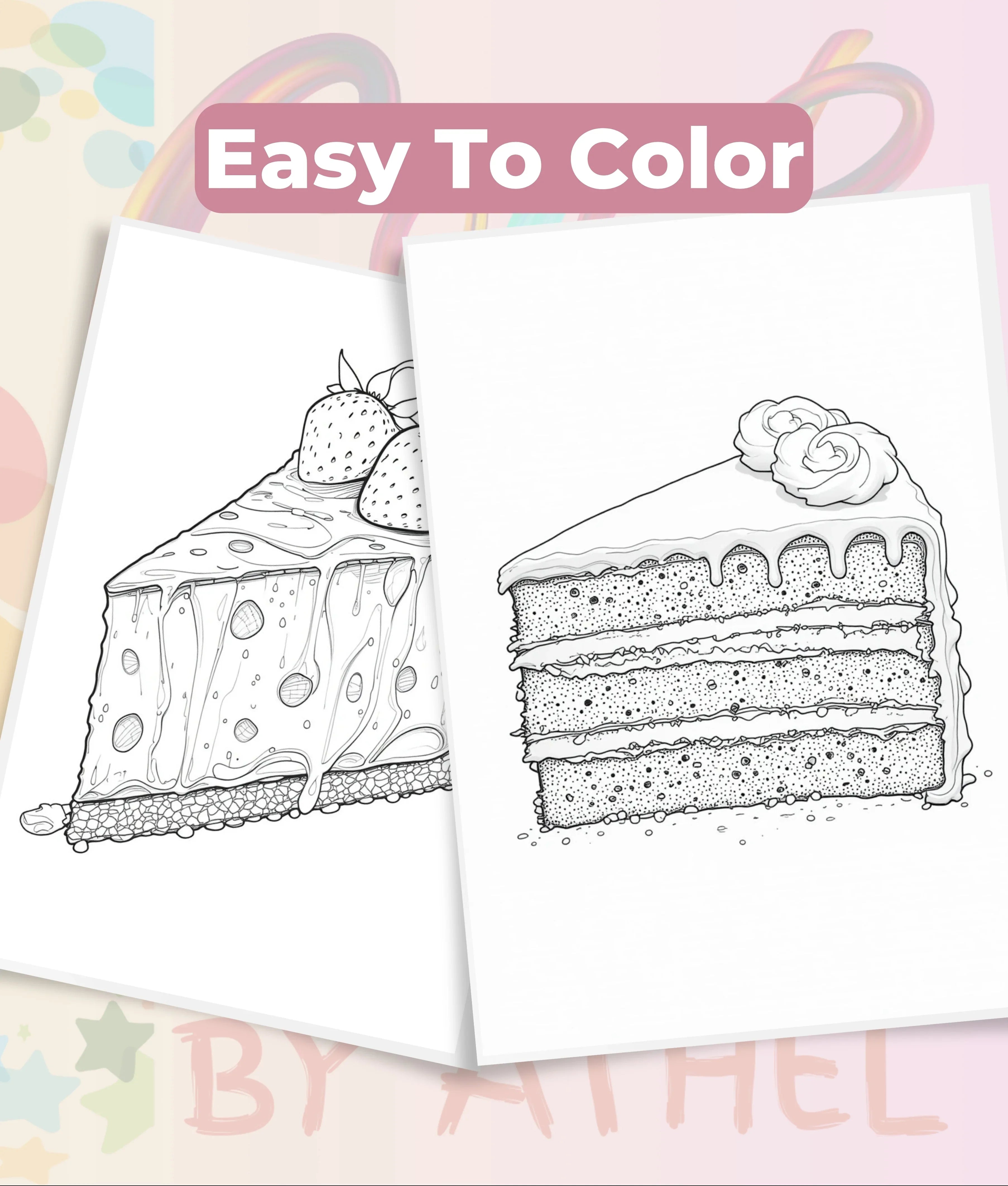 Cakes of the World Coloring Book Bundle - CraftNest - Digital Crafting and Art