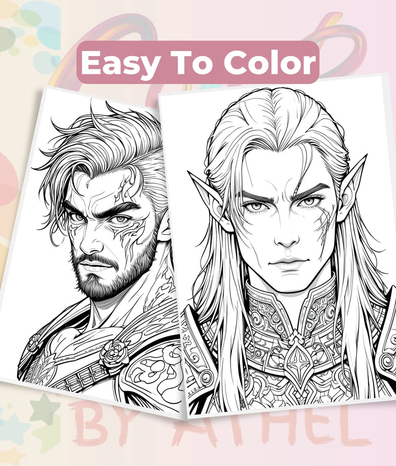 Elven Portraits Coloring Book Bundle - CraftNest - Digital Crafting and Art
