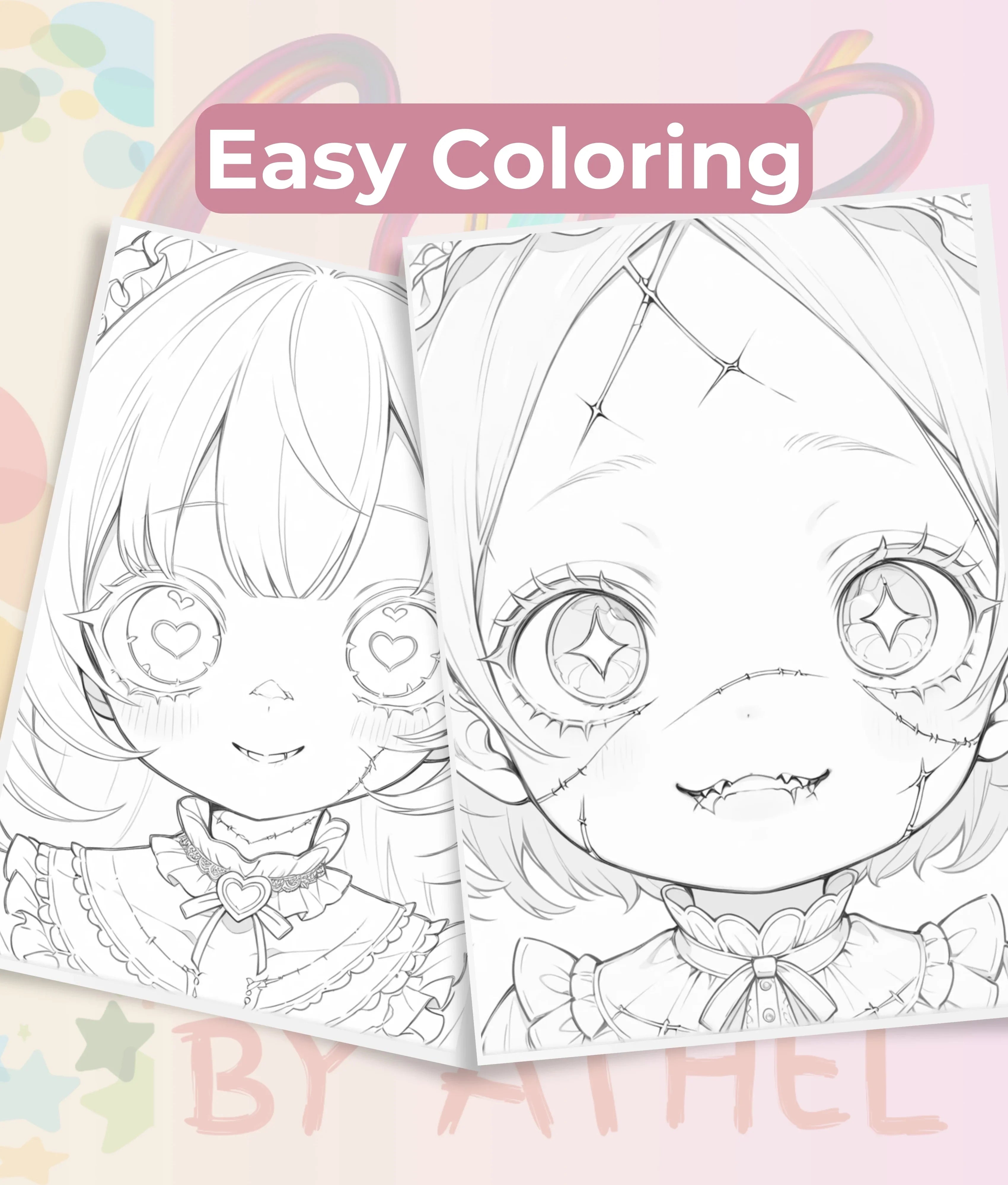 Creepy Kawaii Doll Coloring Book Bundle - CraftNest - Digital Crafting and Art
