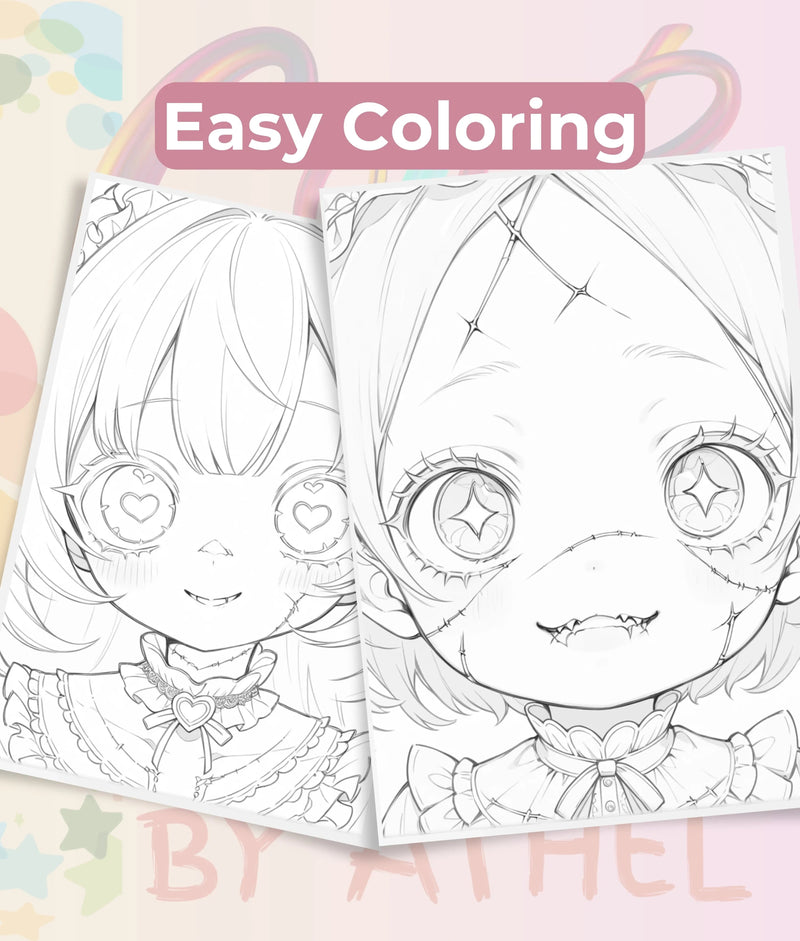 Creepy Kawaii Doll Coloring Book Bundle - CraftNest - Digital Crafting and Art