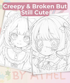 Creepy Kawaii Doll Coloring Book Bundle - CraftNest - Digital Crafting and Art