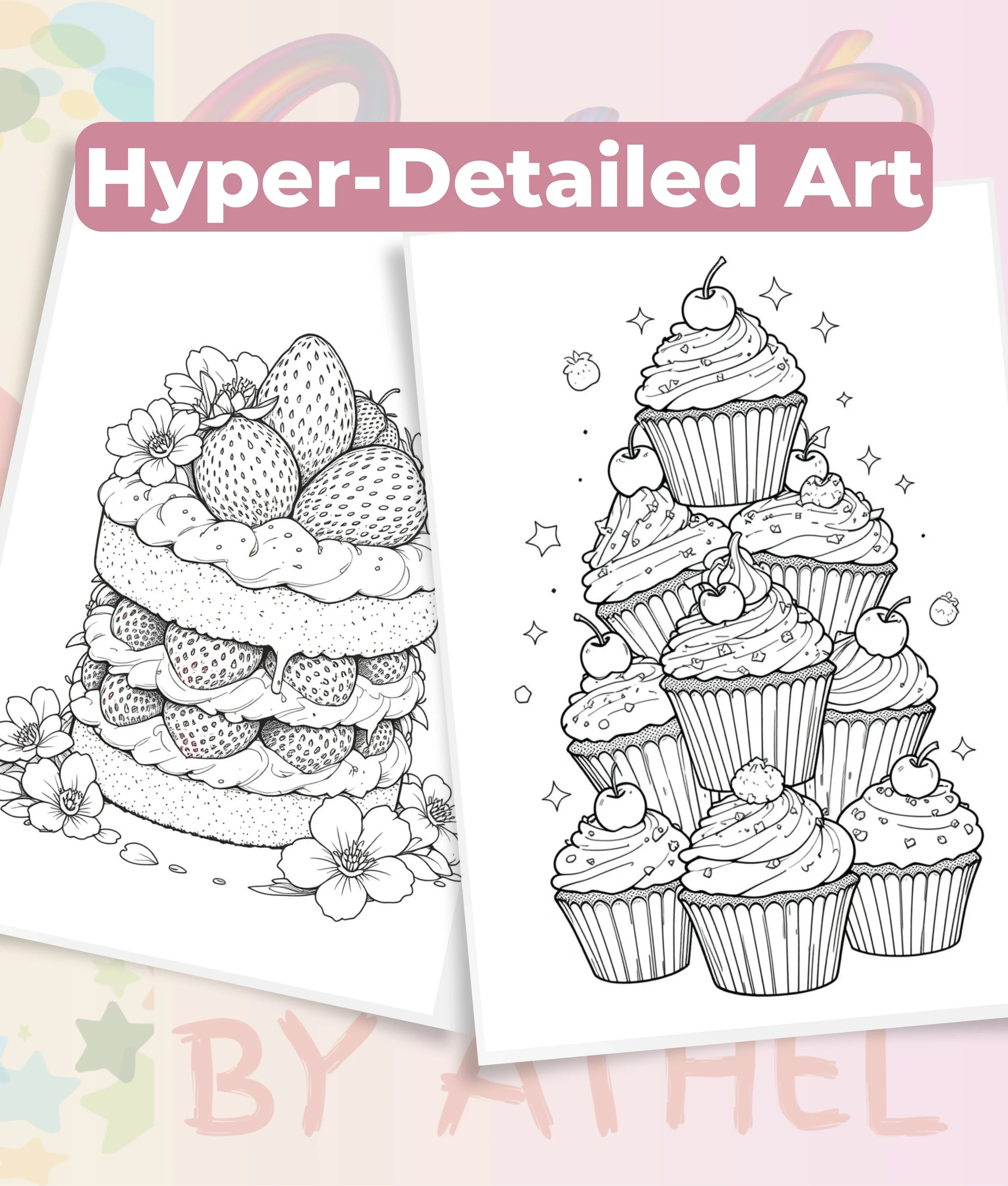 Cakes of the World Coloring Book Bundle - CraftNest - Digital Crafting and Art