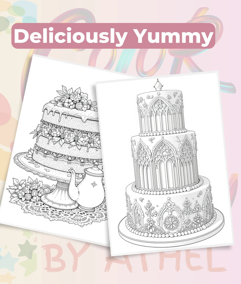 Cakes of the World Coloring Book Bundle - CraftNest - Digital Crafting and Art