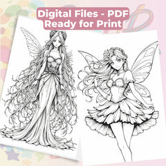 Anime Autumn Fairies Coloring Book Bundle - CraftNest - Digital Crafting and Art