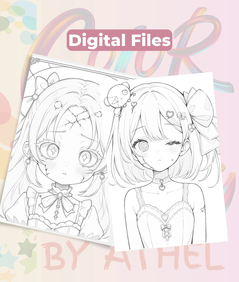 Creepy Kawaii Doll Coloring Book Bundle - CraftNest - Digital Crafting and Art