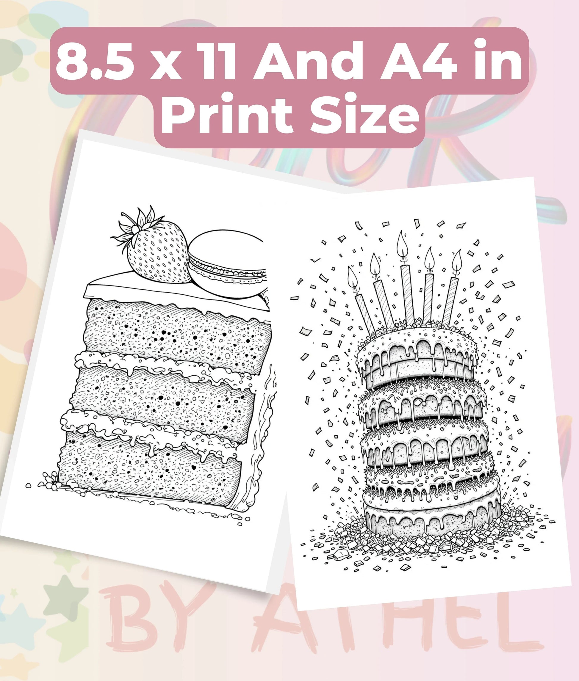 Cakes of the World Coloring Book Bundle - CraftNest - Digital Crafting and Art