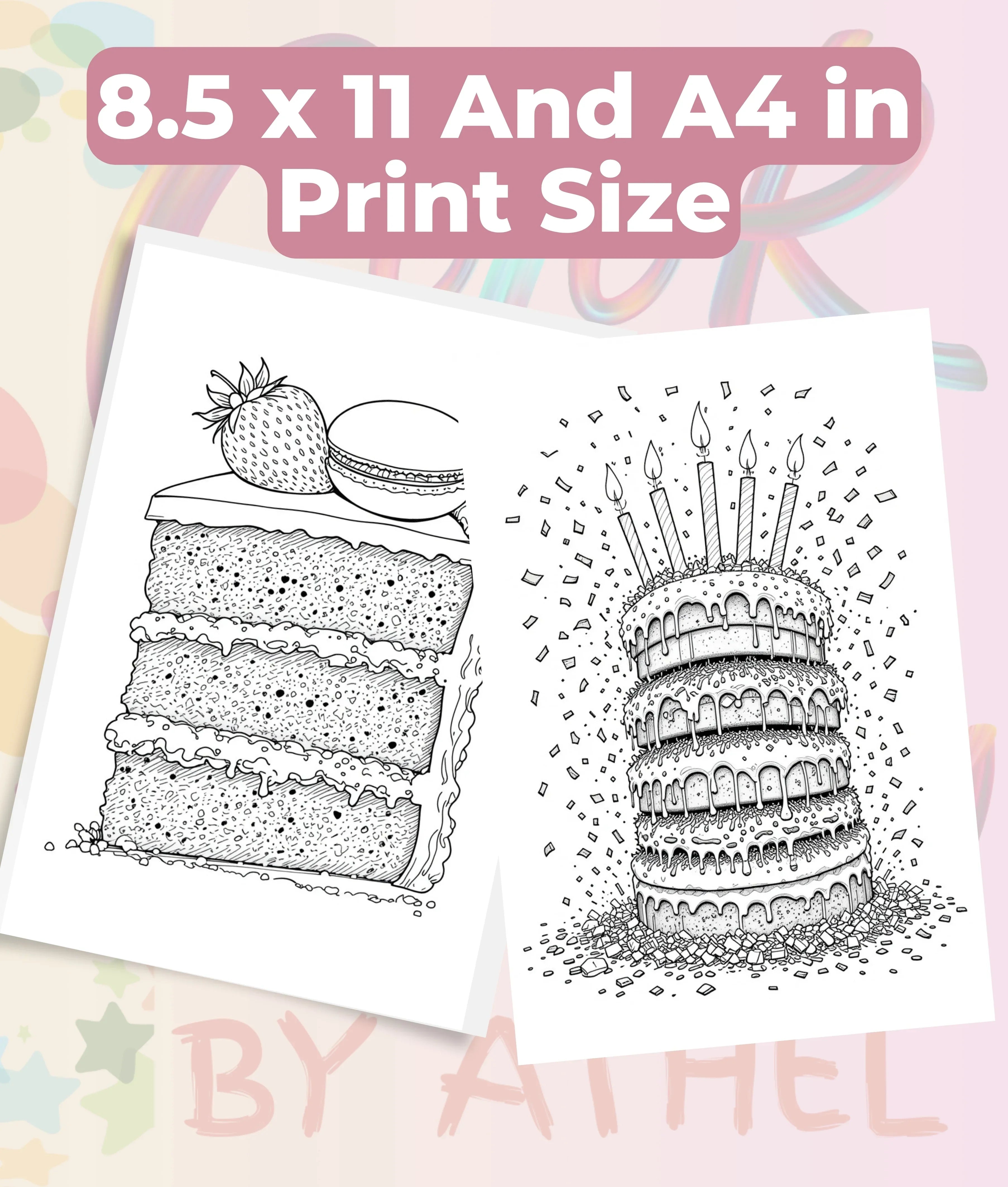 Cakes of the World Coloring Book Bundle - CraftNest - Digital Crafting and Art