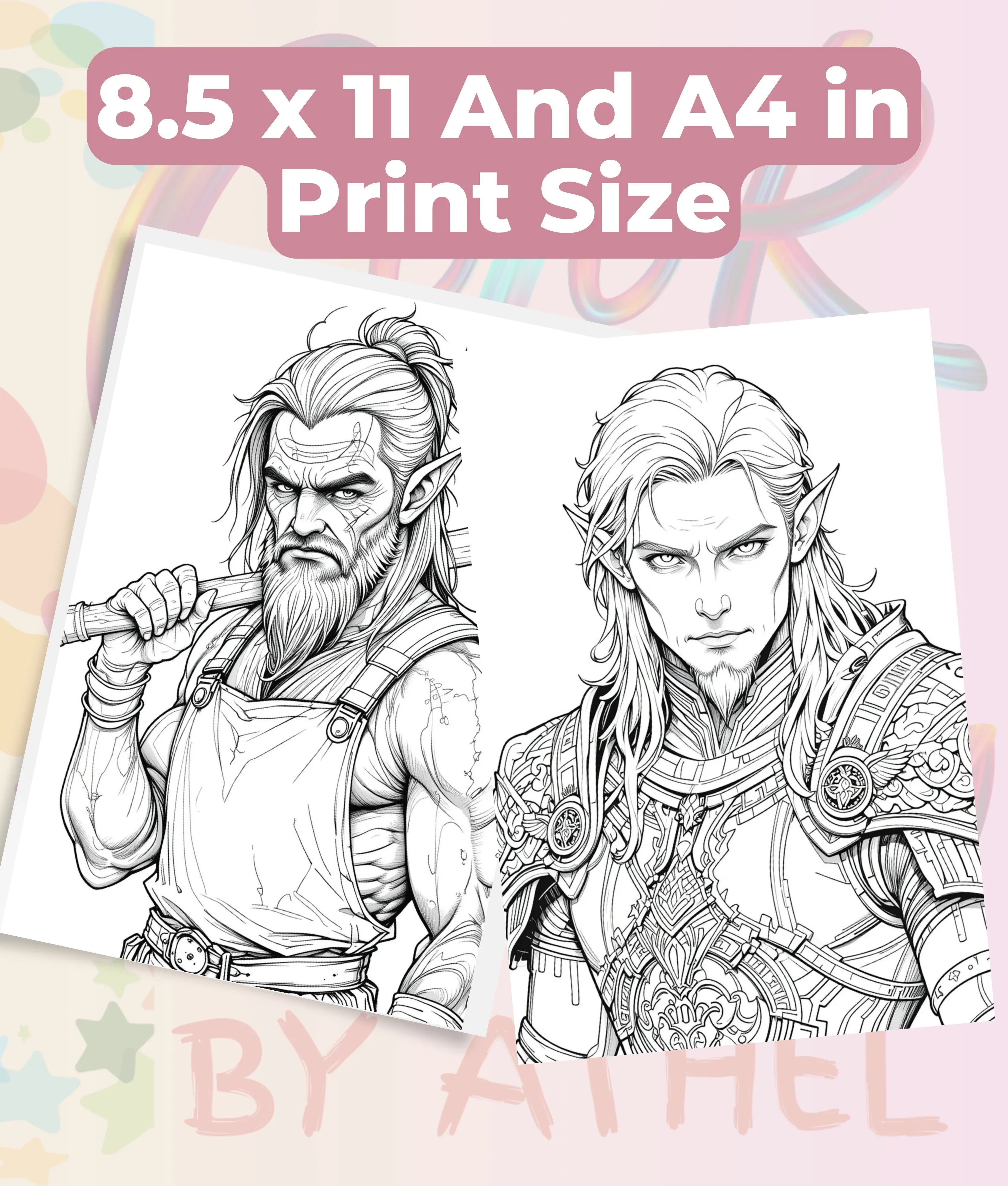Elven Portraits Coloring Book Bundle - CraftNest - Digital Crafting and Art