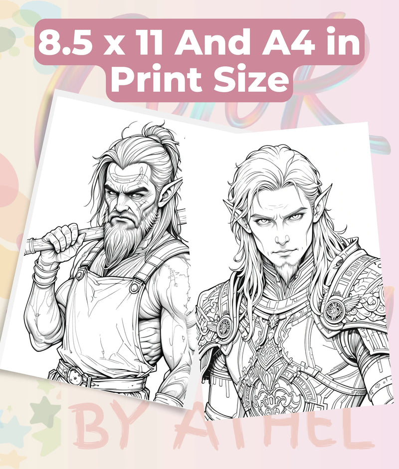 Elven Portraits Coloring Book Bundle - CraftNest - Digital Crafting and Art
