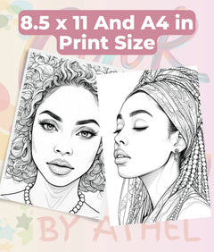 African American Women Portrait Coloring Book Bundle - CraftNest - Digital Crafting and Art