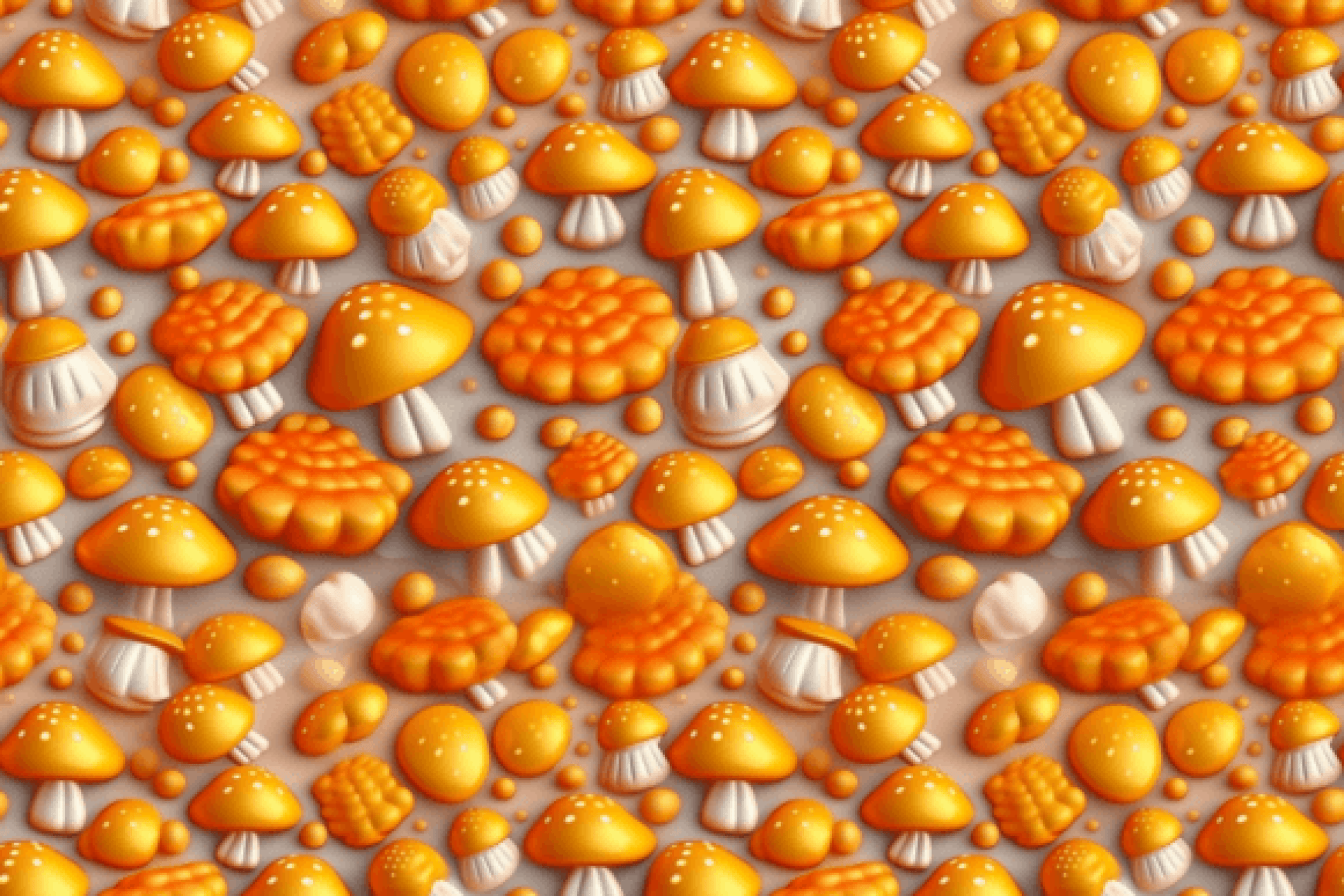 3D Colorful Abstract Mushroom Seamless Digital Paper - CraftNest - Digital Crafting and Art