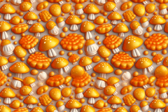 3D Colorful Abstract Mushroom Seamless Digital Paper - CraftNest - Digital Crafting and Art