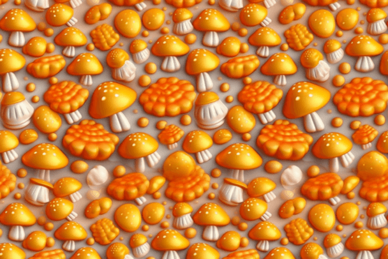 3D Colorful Abstract Mushroom Seamless Digital Paper - CraftNest - Digital Crafting and Art