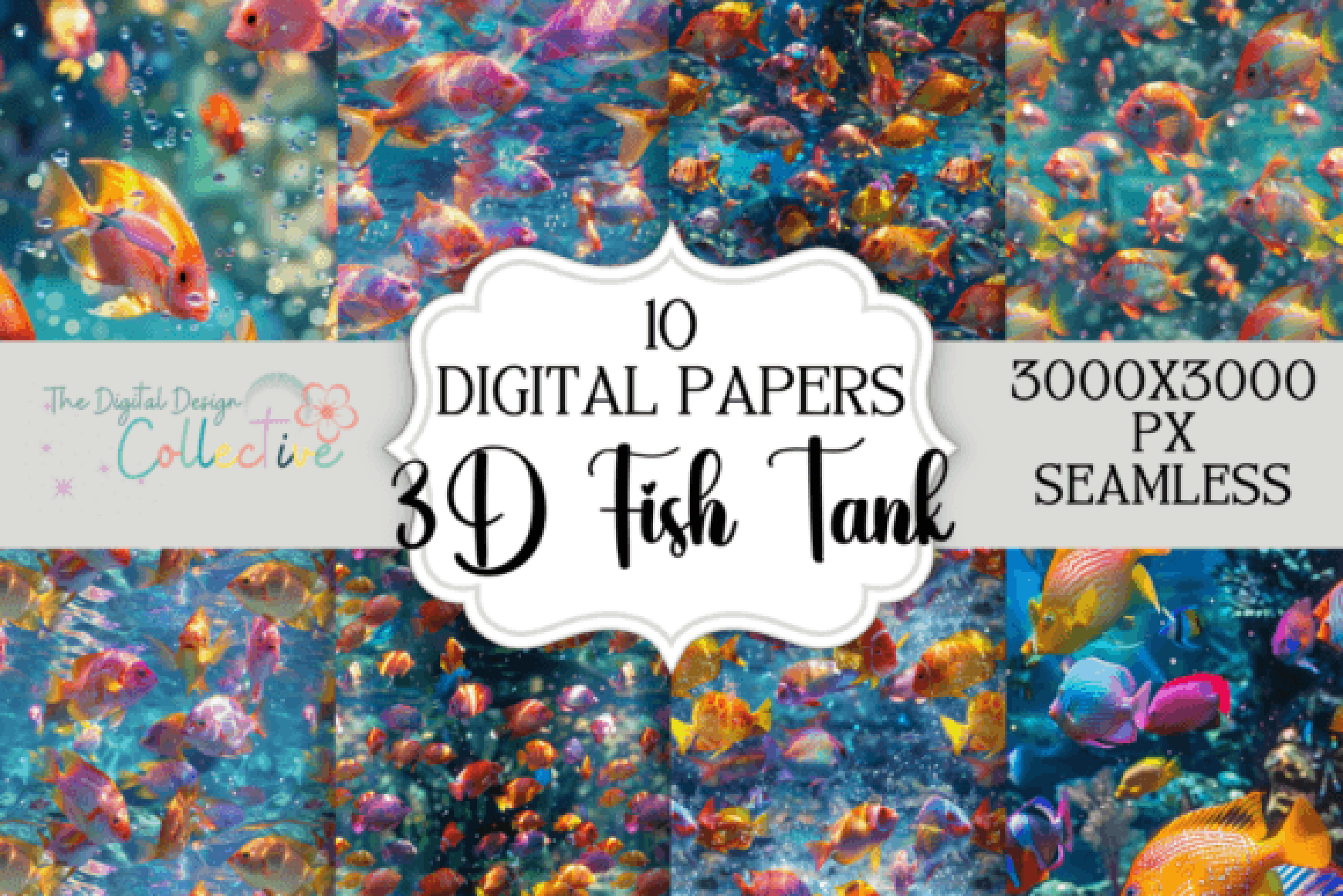 3D Fish Seamless Digital Paper
