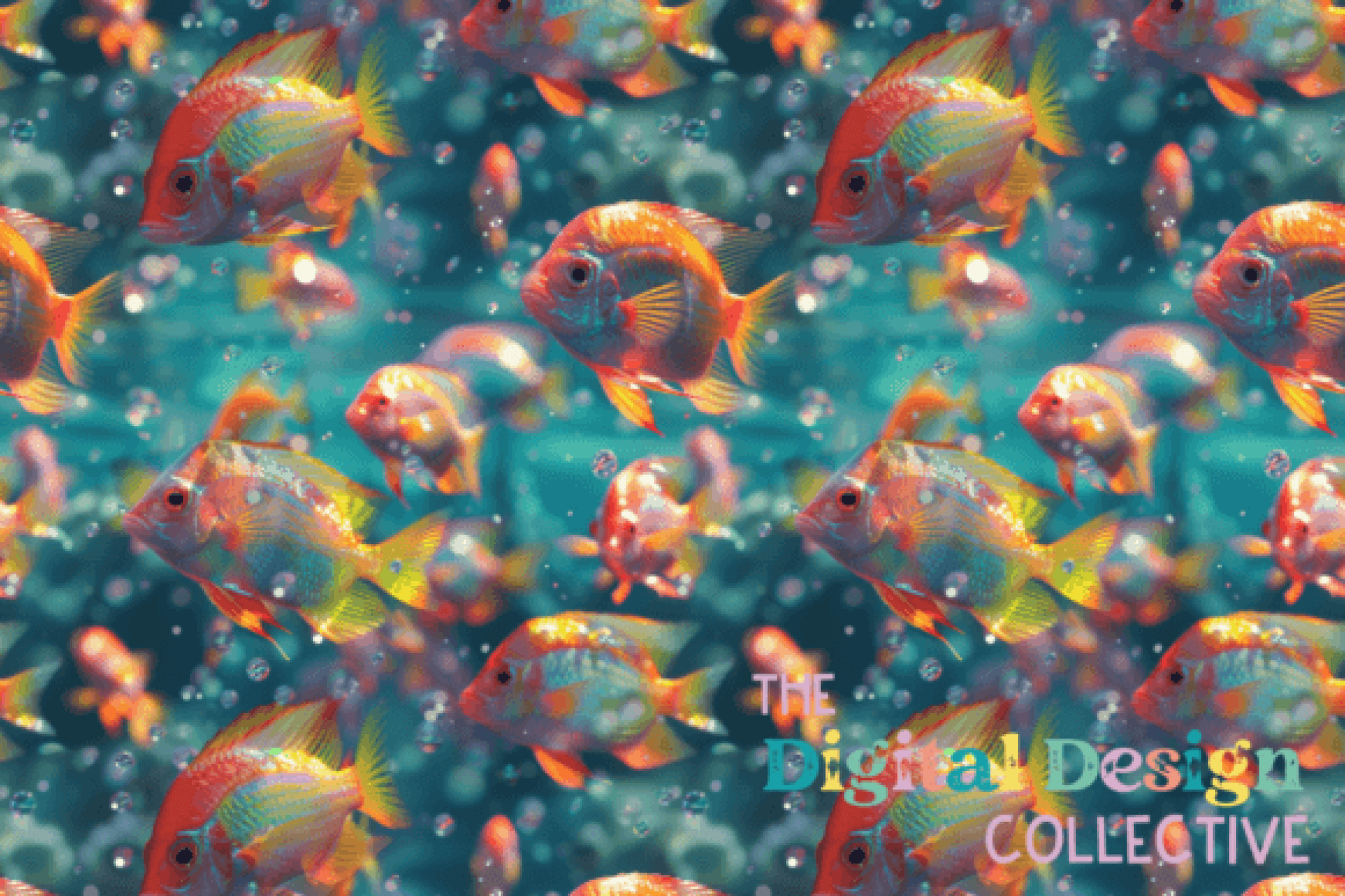 3D Fish Seamless Digital Paper - CraftNest - Digital Crafting and Art