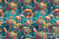 3D Fish Seamless Digital Paper - CraftNest - Digital Crafting and Art