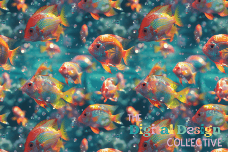 3D Fish Seamless Digital Paper - CraftNest - Digital Crafting and Art