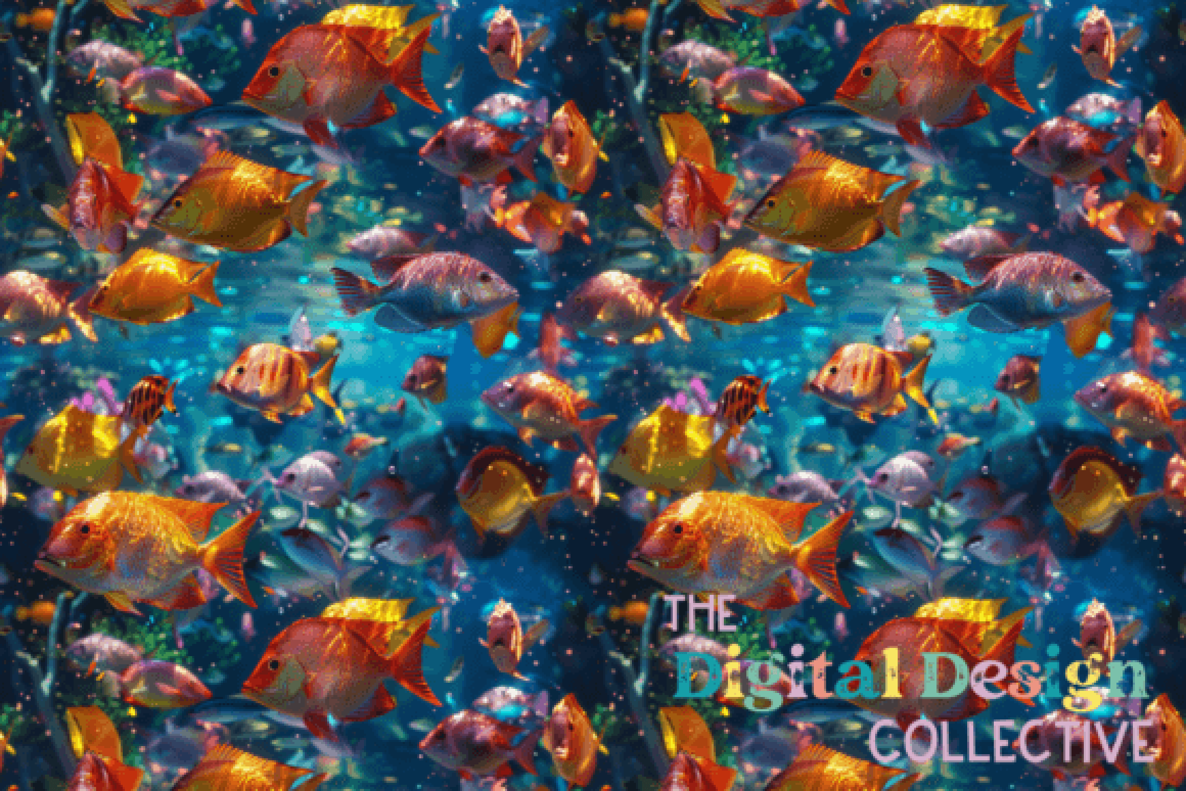 3D Fish Seamless Digital Paper - CraftNest - Digital Crafting and Art